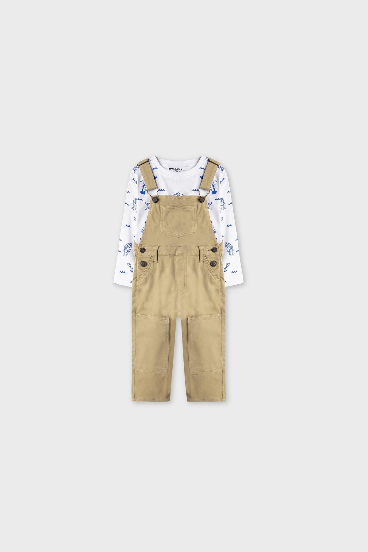 Boys Khaki Adventure Dungaree Set