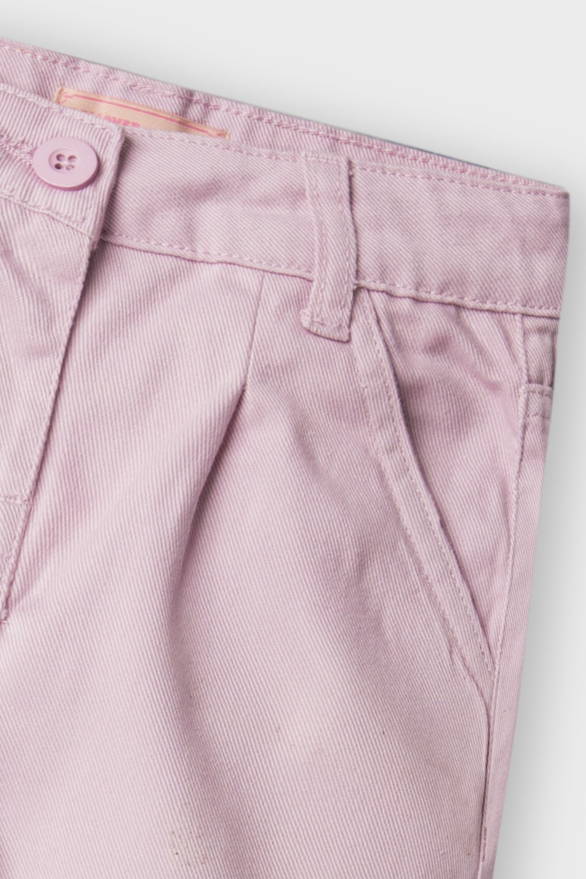 Girls Blush Wide-Leg Twill Pants