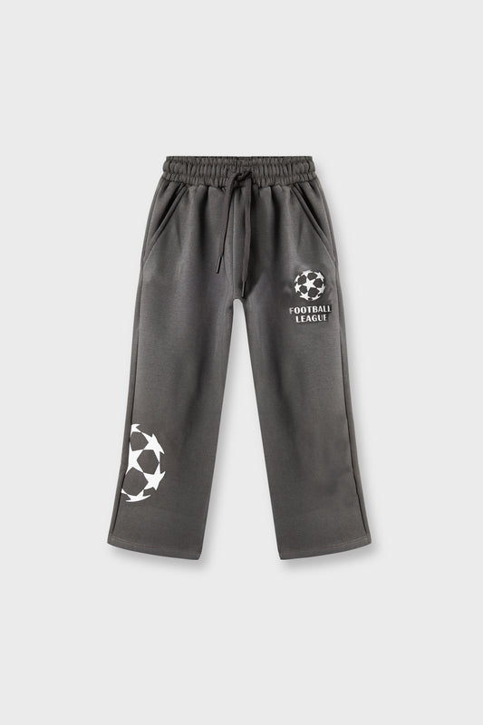 Boys Charcoal Goal Straight Trousers