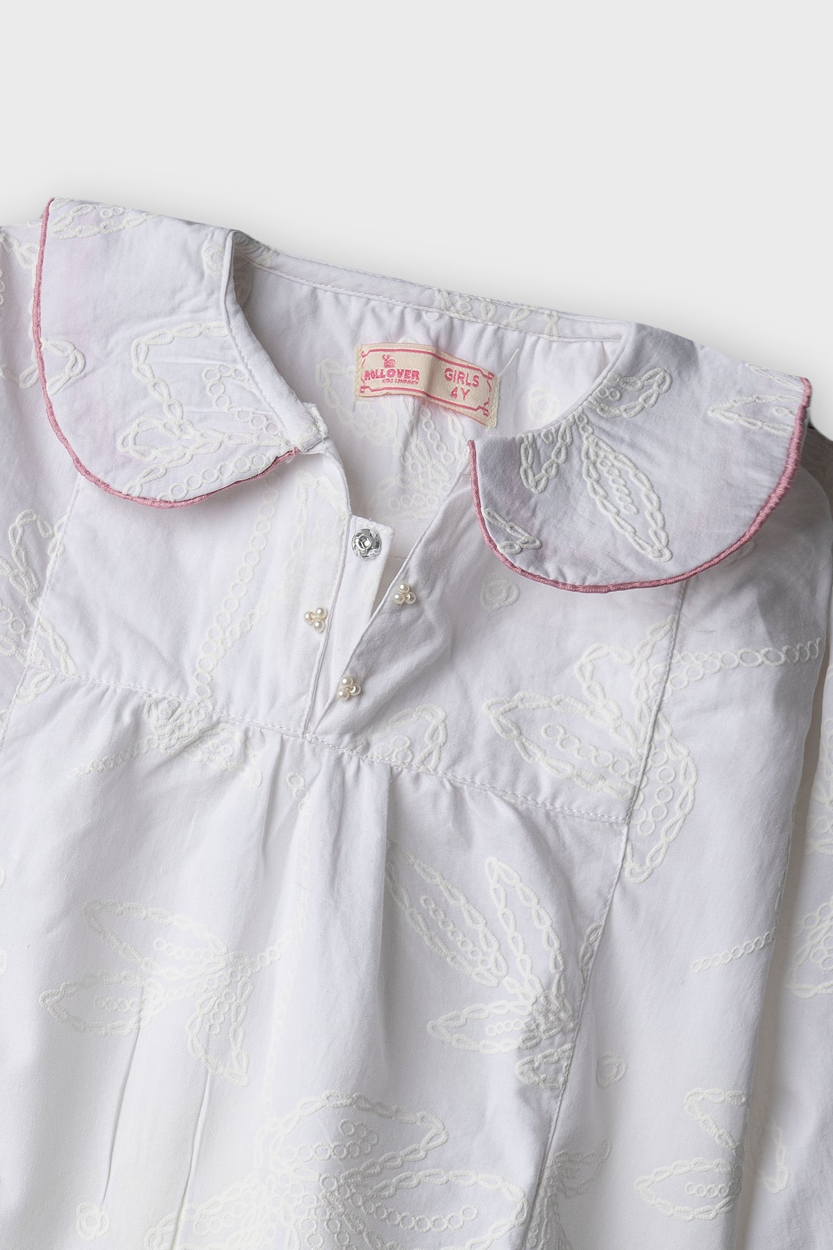 Cloud White Gathered Cotton Top