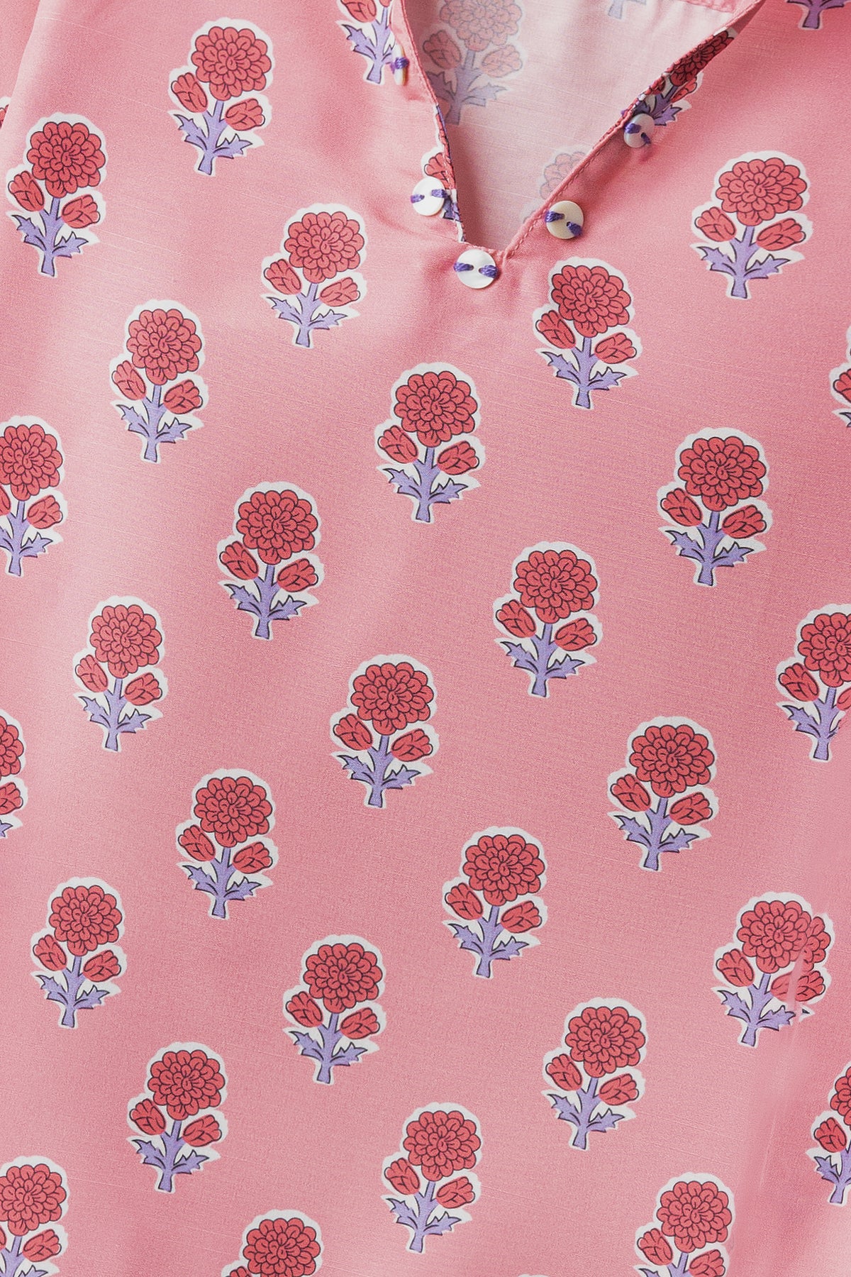 Rosy Floral A-Line Top