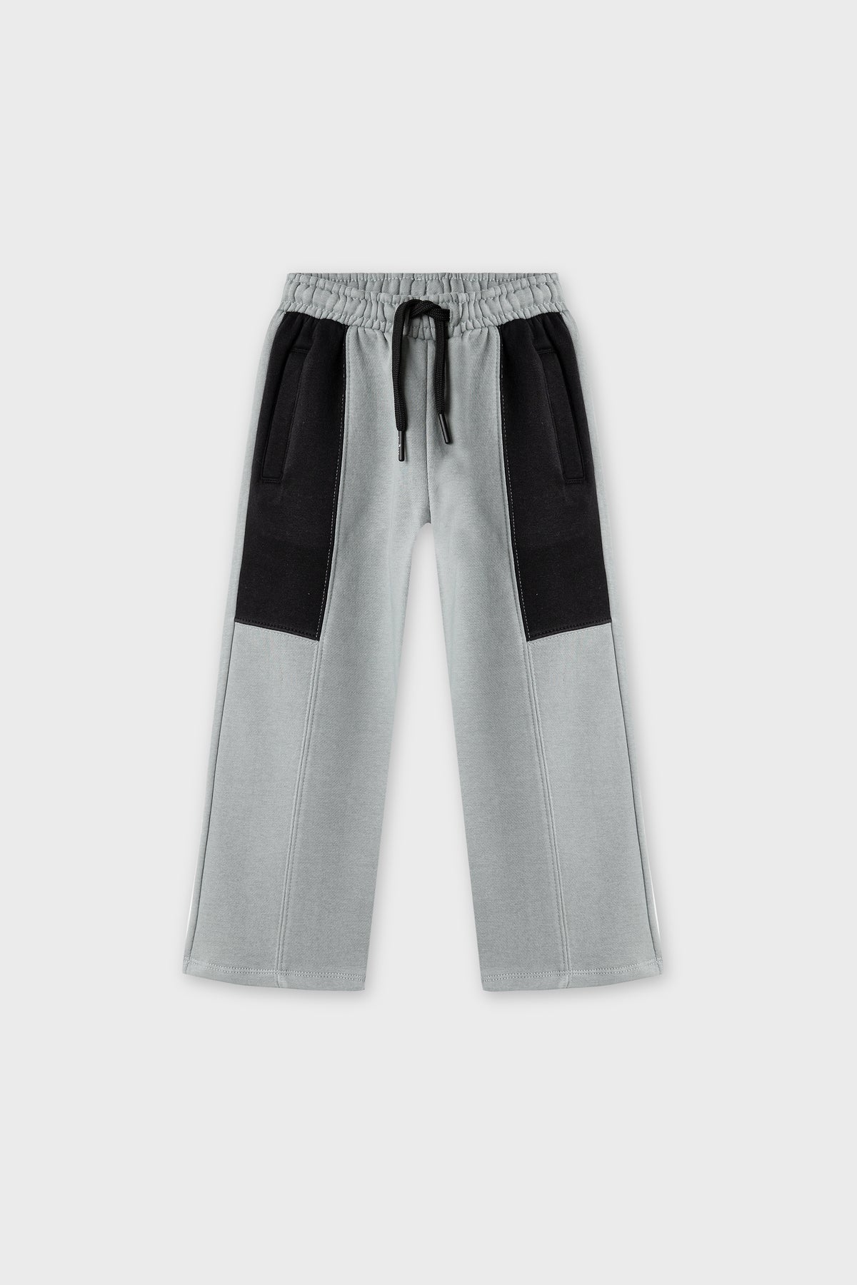 Boys Steel Grey Panelled Fleece Trousers