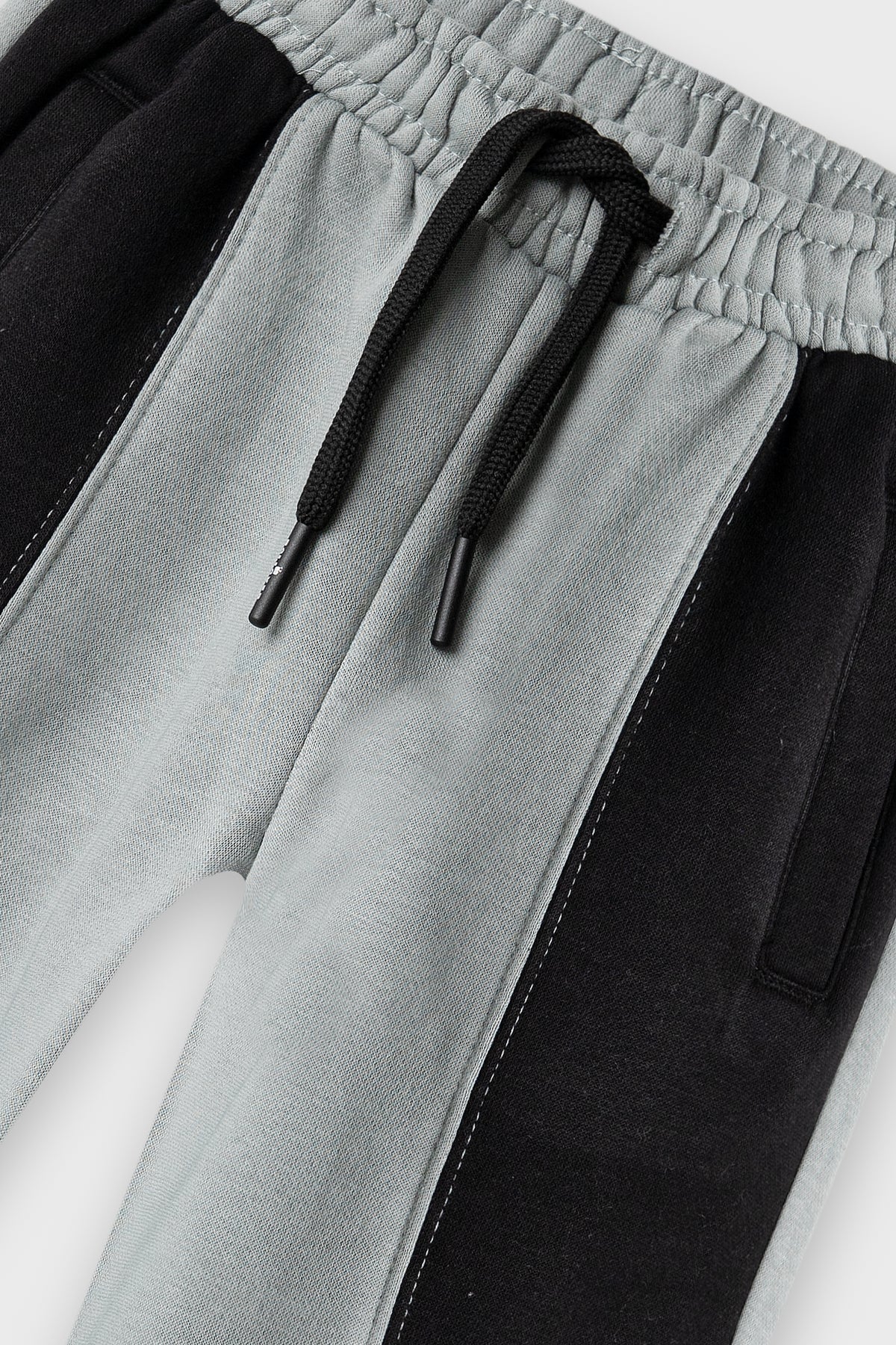 Boys Steel Grey Panelled Fleece Trousers