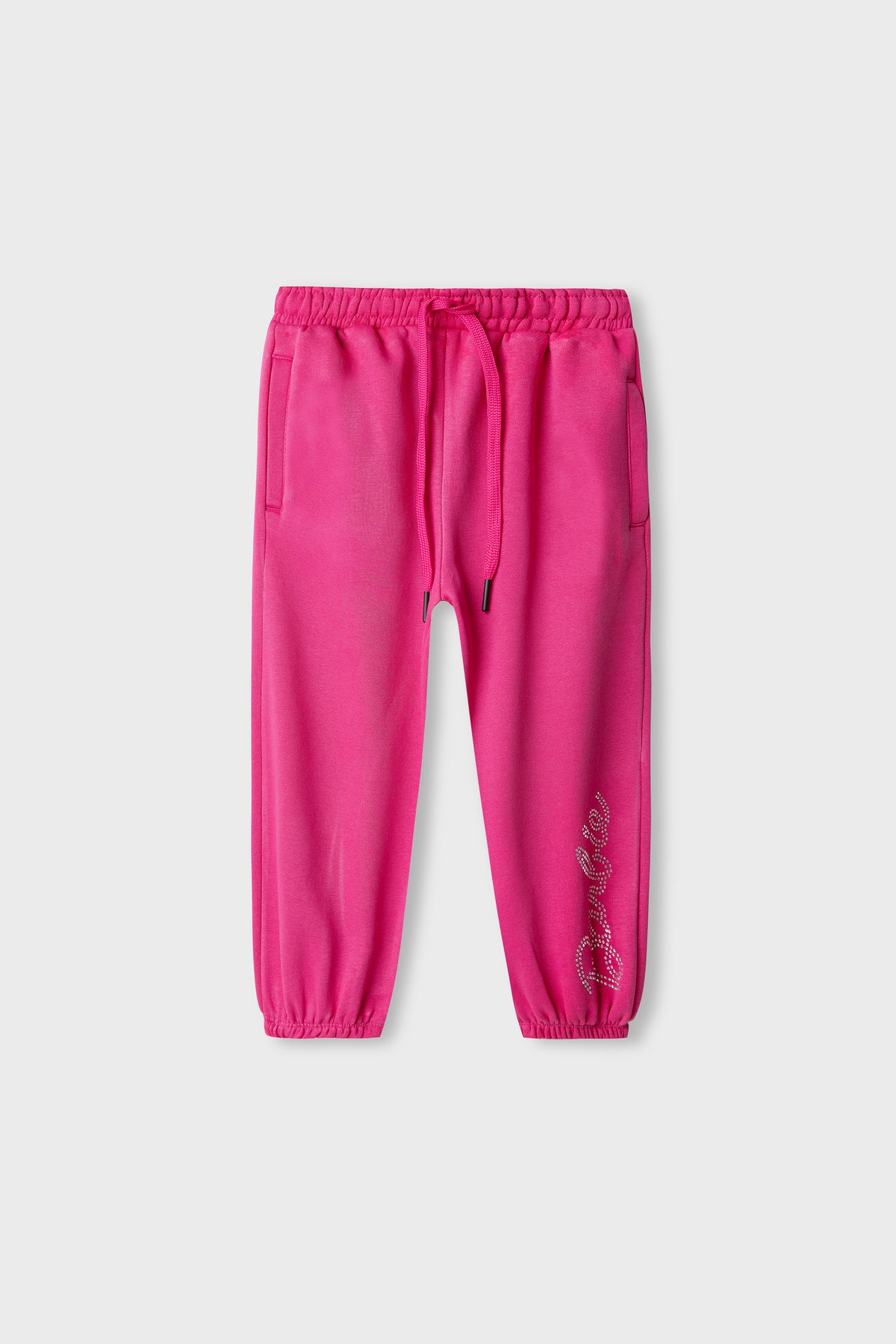Girls Fuchsia Script Fleece Trousers