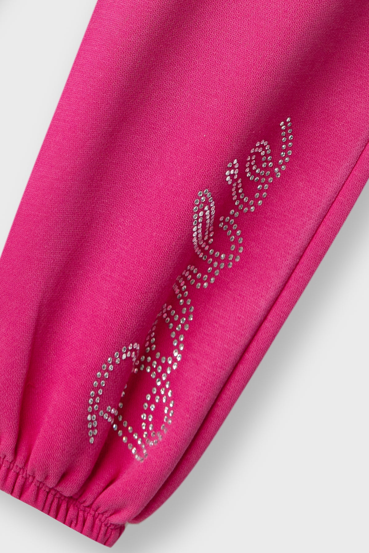 Girls Fuchsia Script Fleece Trousers