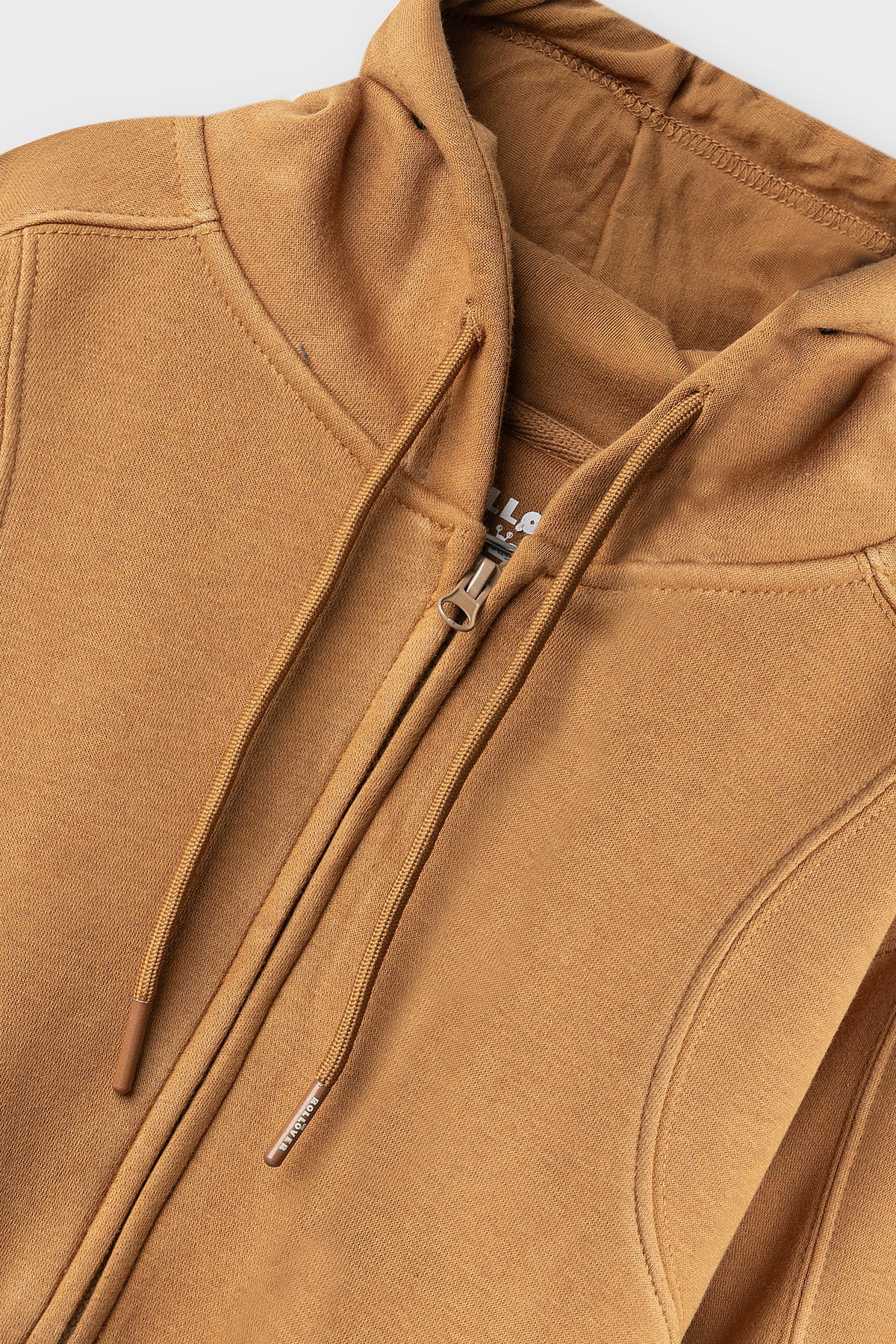 Girls Brown Cropped Fleece Hoodie
