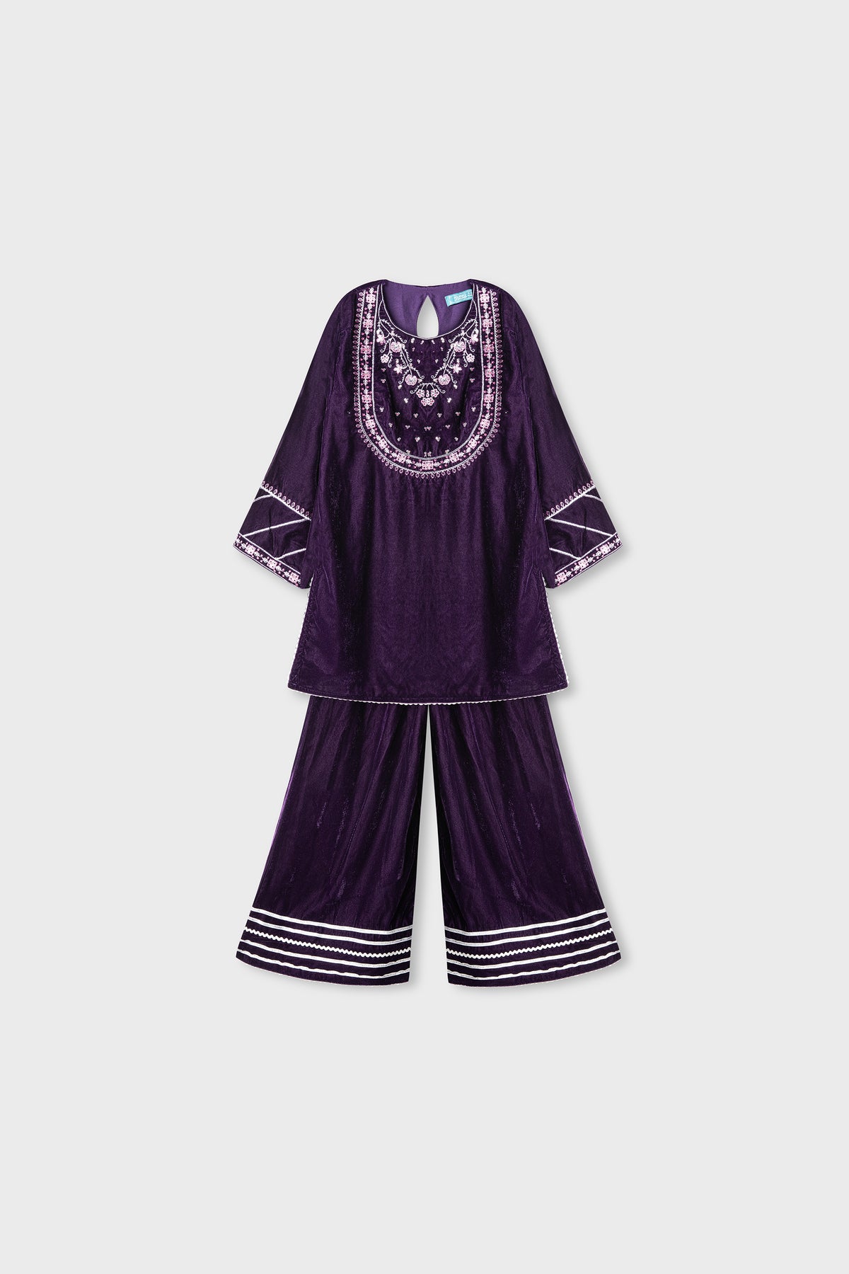 Royal Plum Velvet Ensemble - 3pc