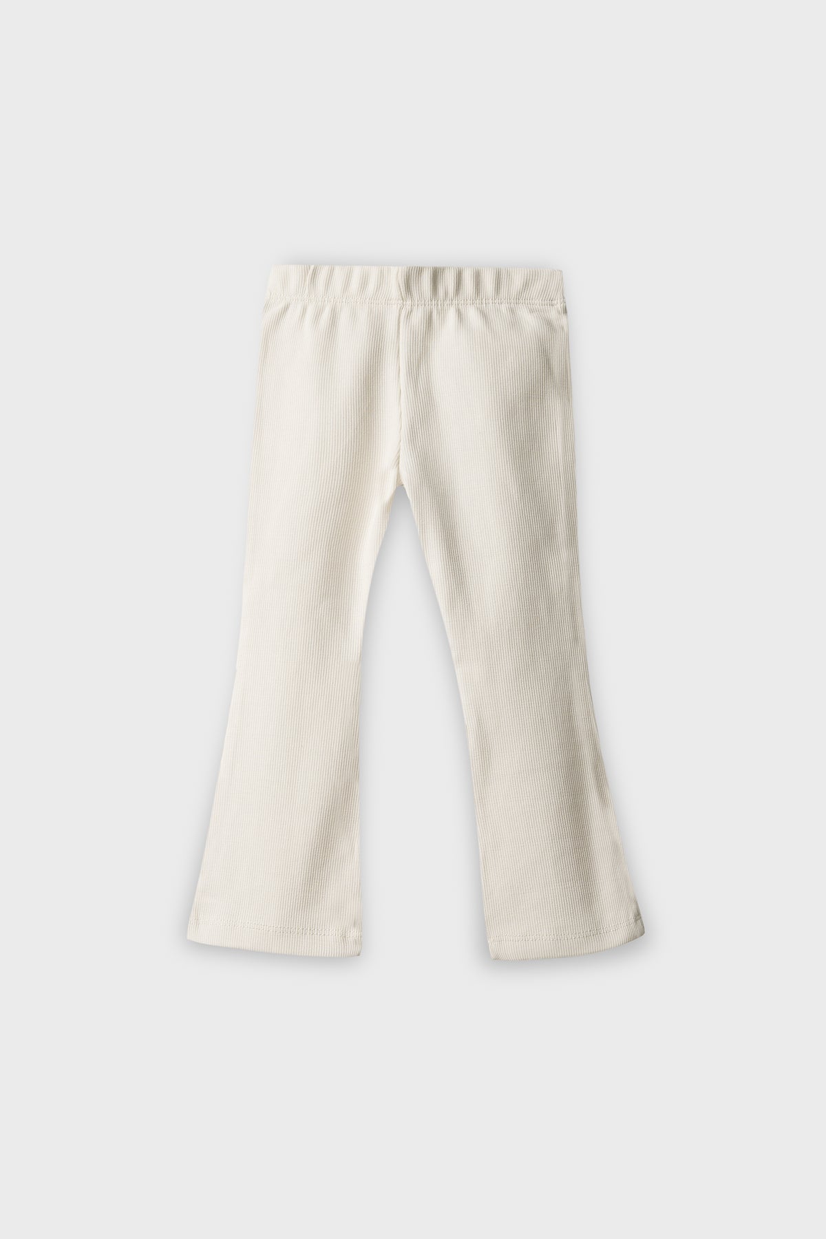 Girls Ivory Flare Rib Leggings