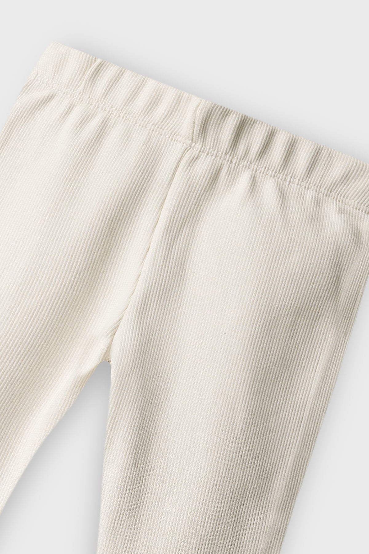 Girls Ivory Flare Rib Leggings