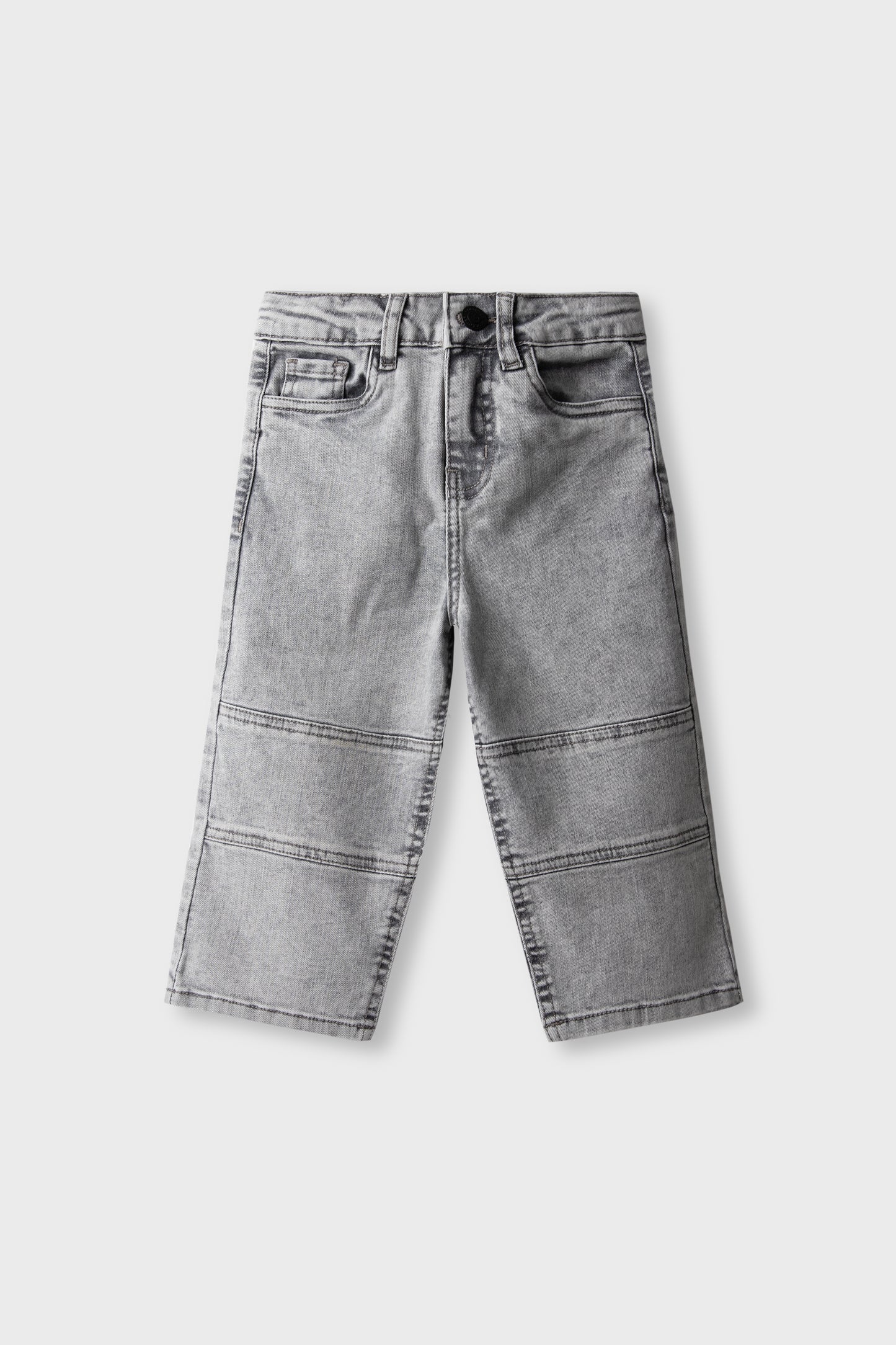 Boys Grey Panneled Denim Jeans