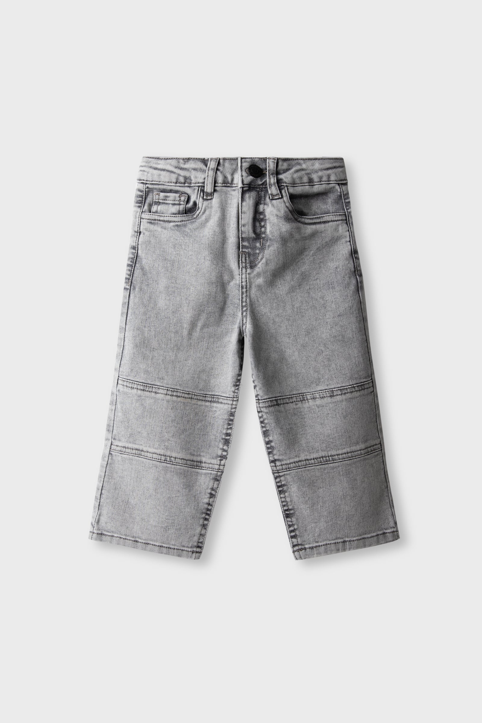 Boys Grey Panneled Denim Jeans