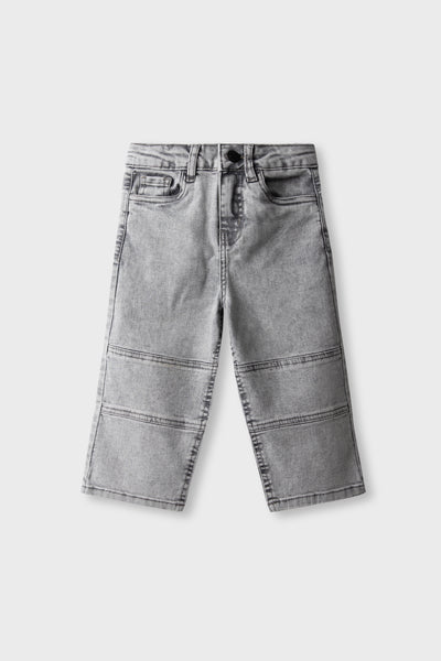 Boys Grey Panneled Denim Jeans