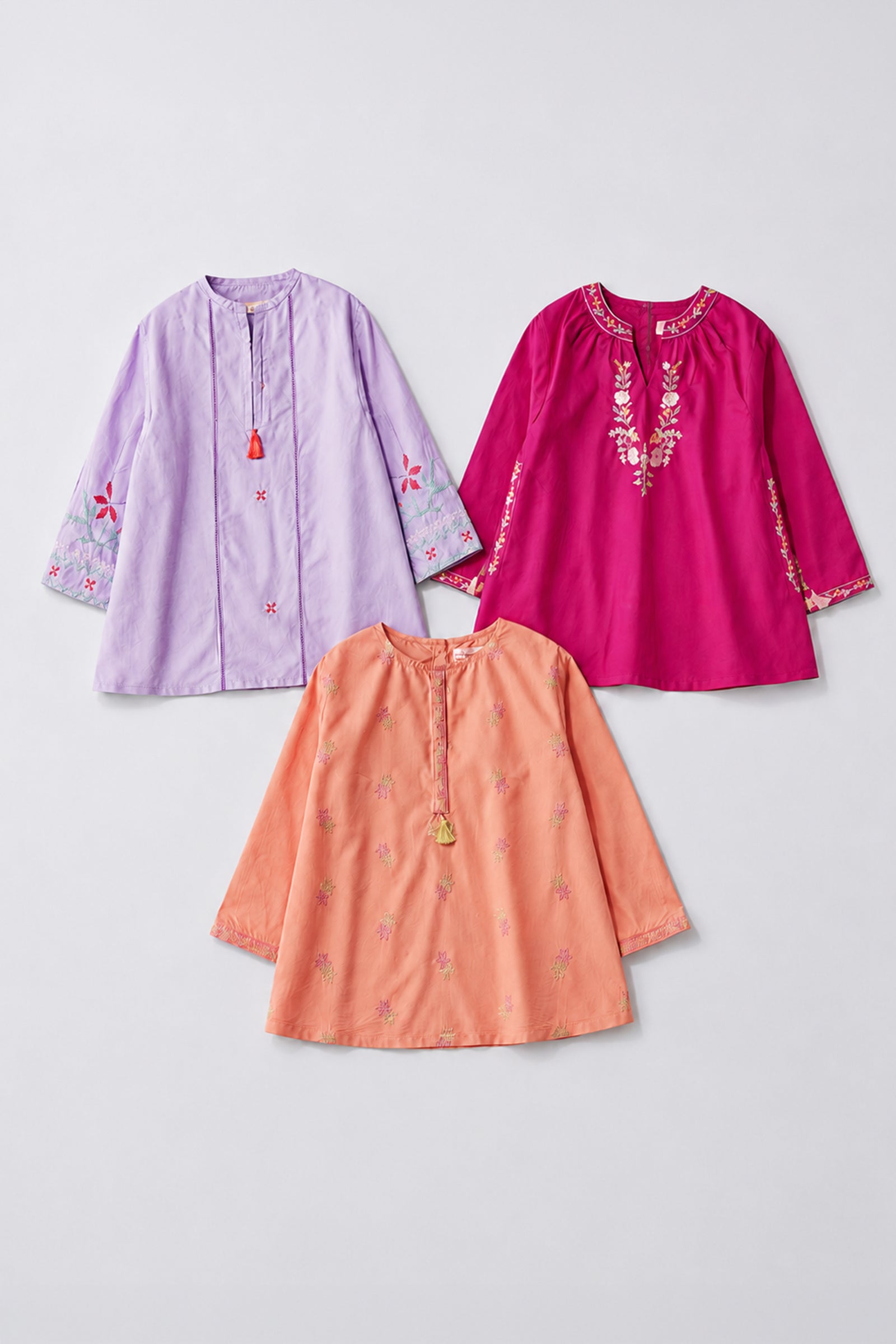 Girls Ethnic Embroidered Tops Bundle