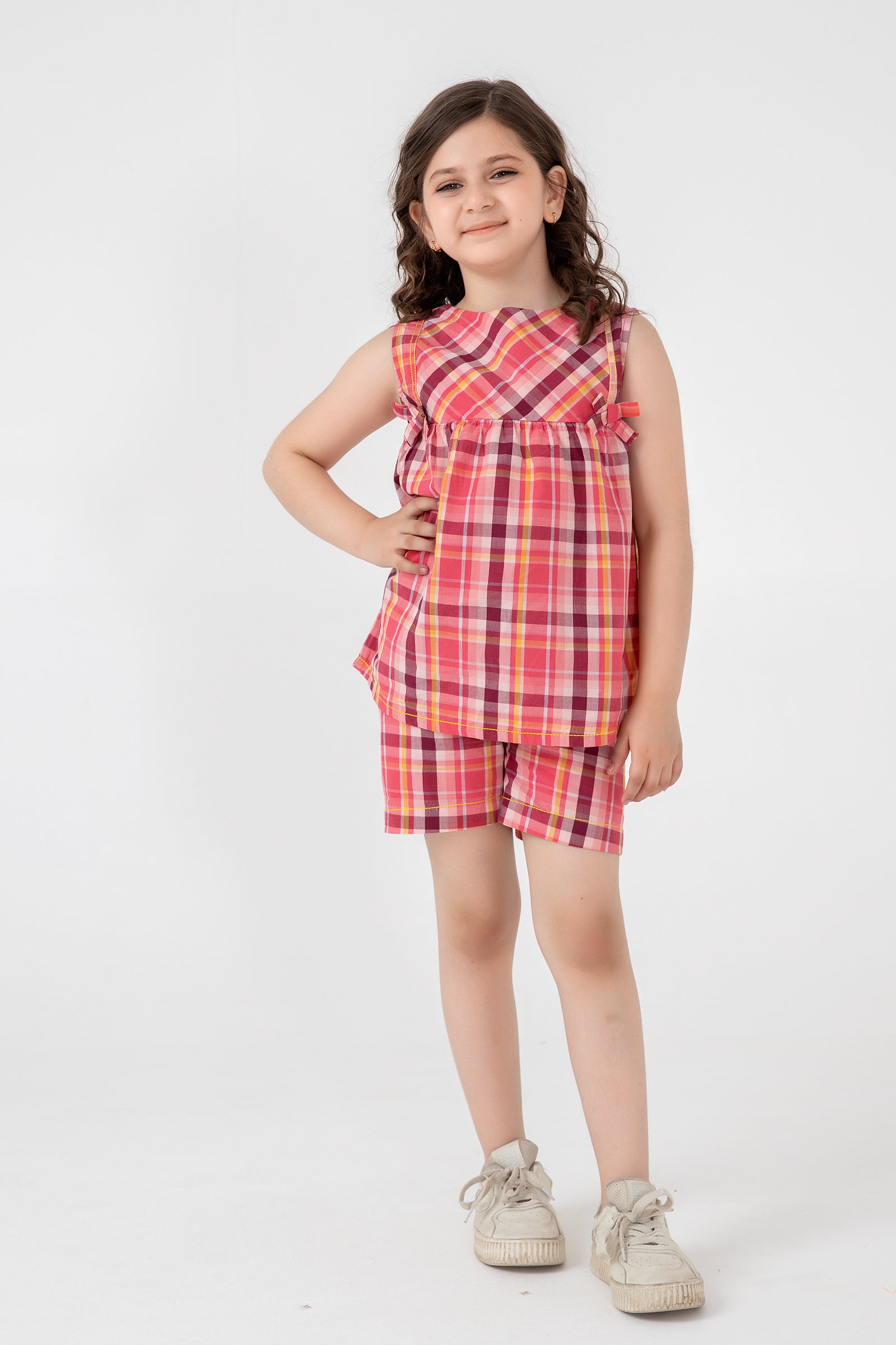 Pink Plaid Cotton Co-ord Set