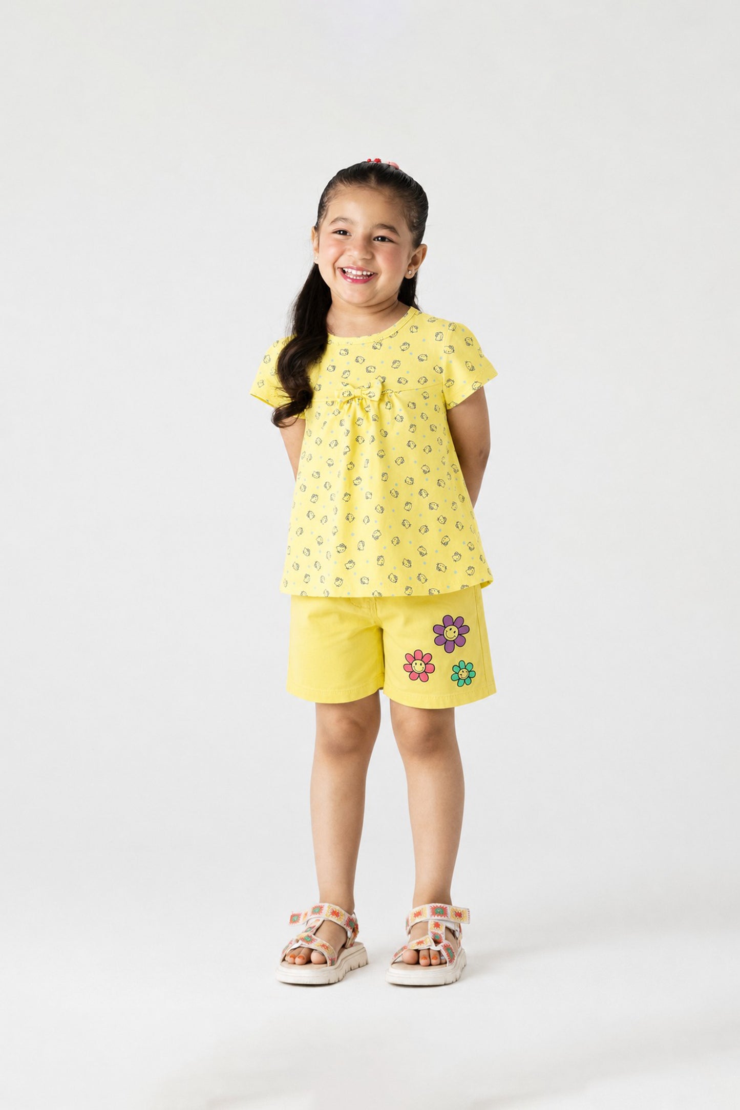 Yellow Kitty Bow Top