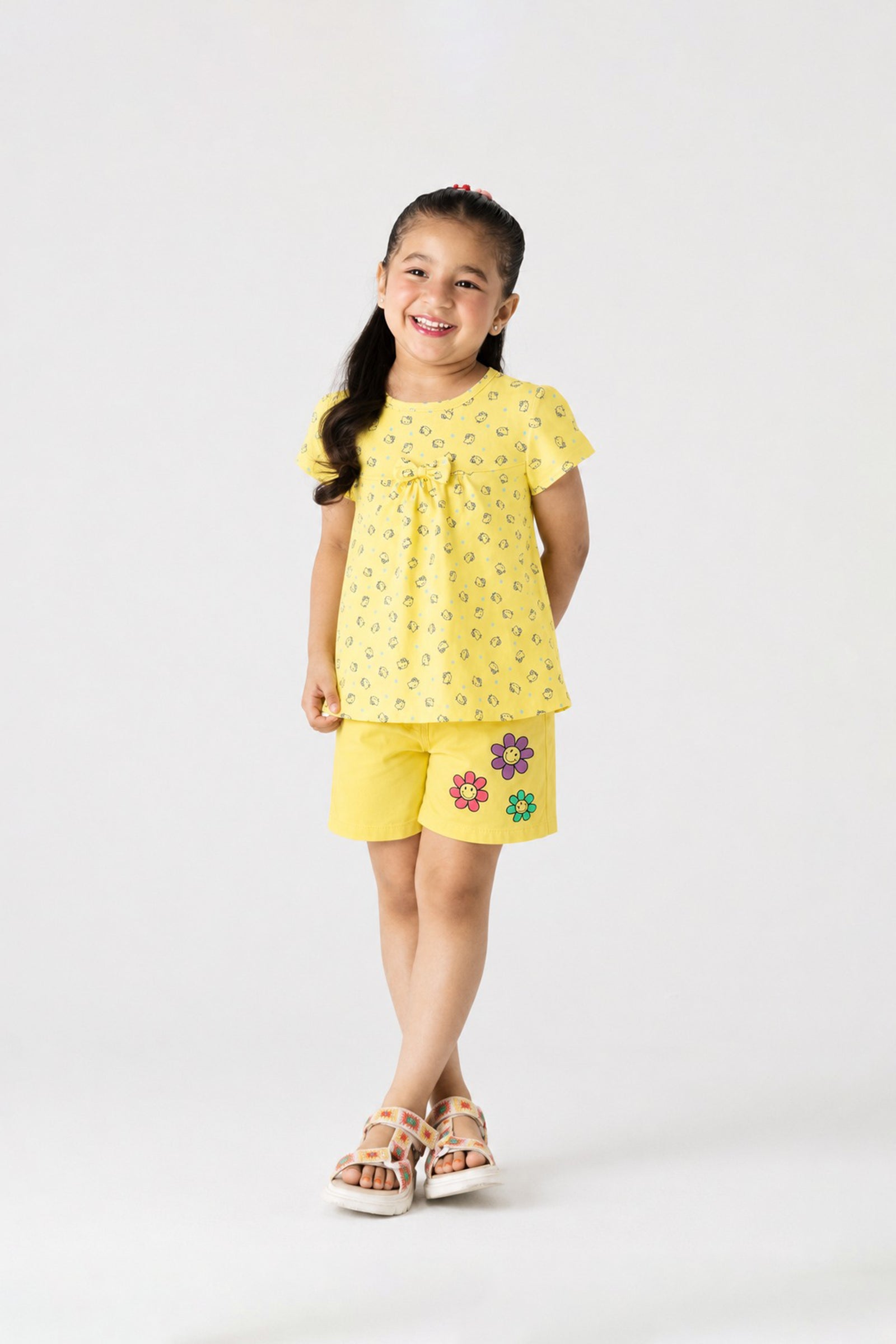 Yellow Kitty Bow Top