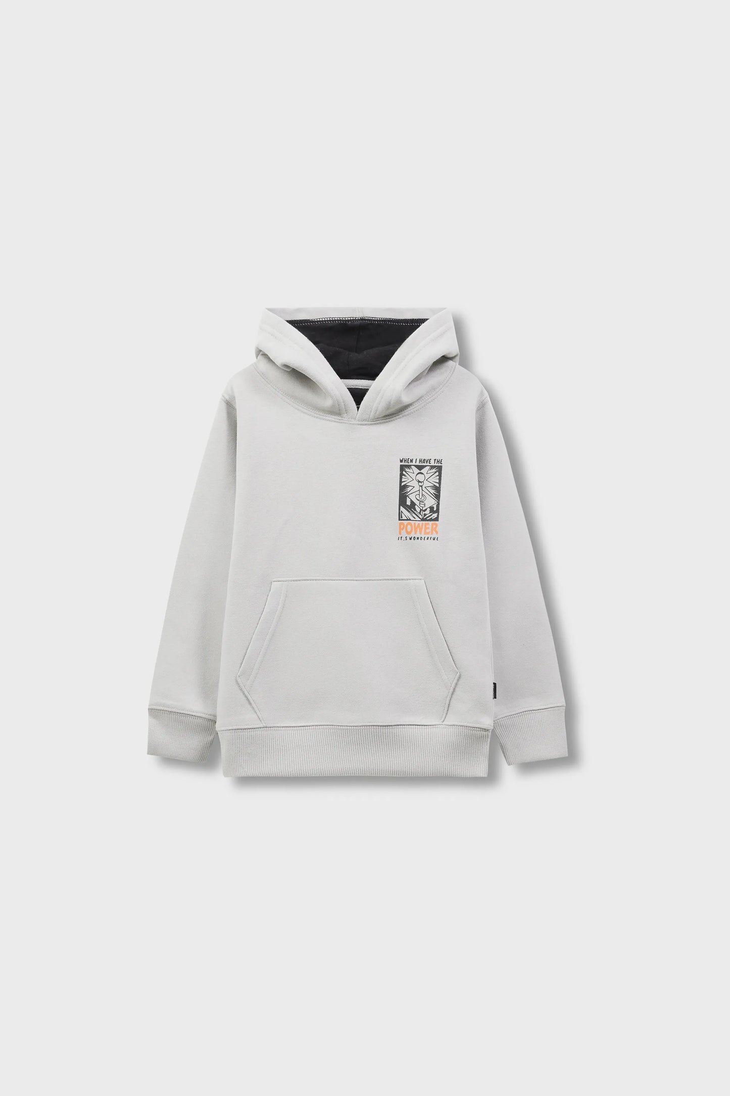 Boys Grey Graphic Fleece Hoodie