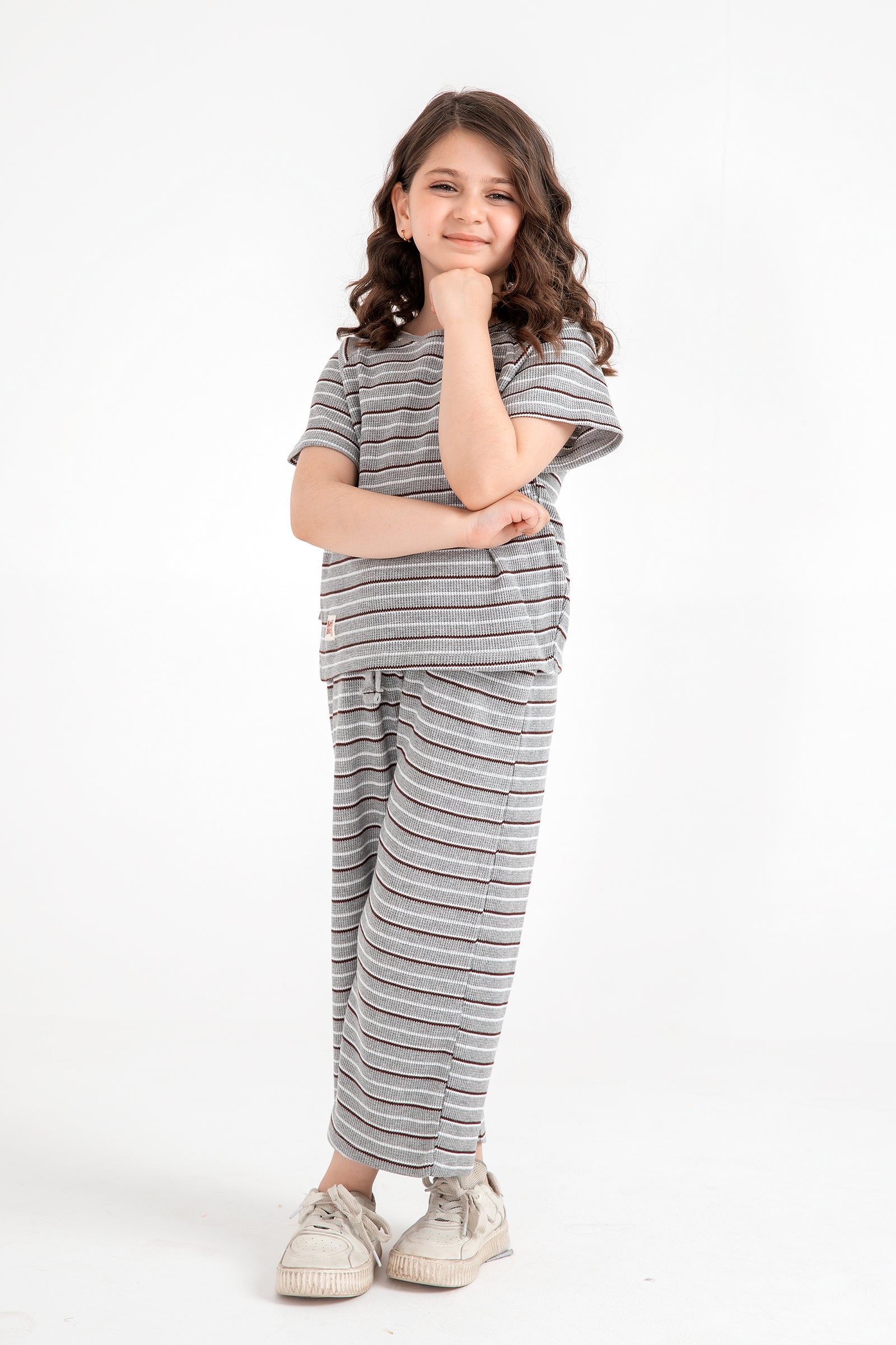 Grey Chic Striped Co-ord Set