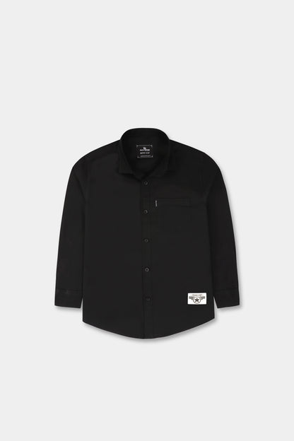 Boys Black Bolt Casual Shirt