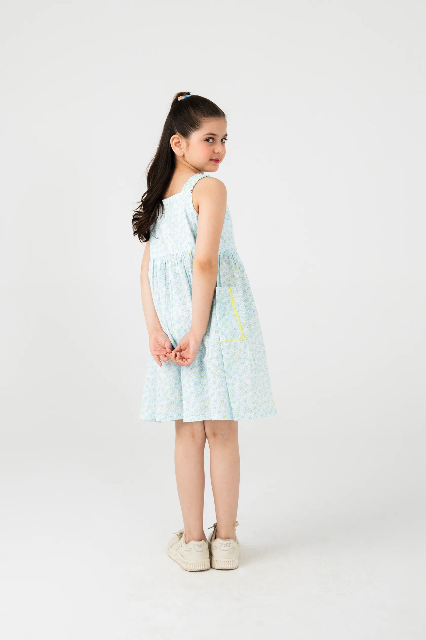 Little Daisy Button Cotton Dress