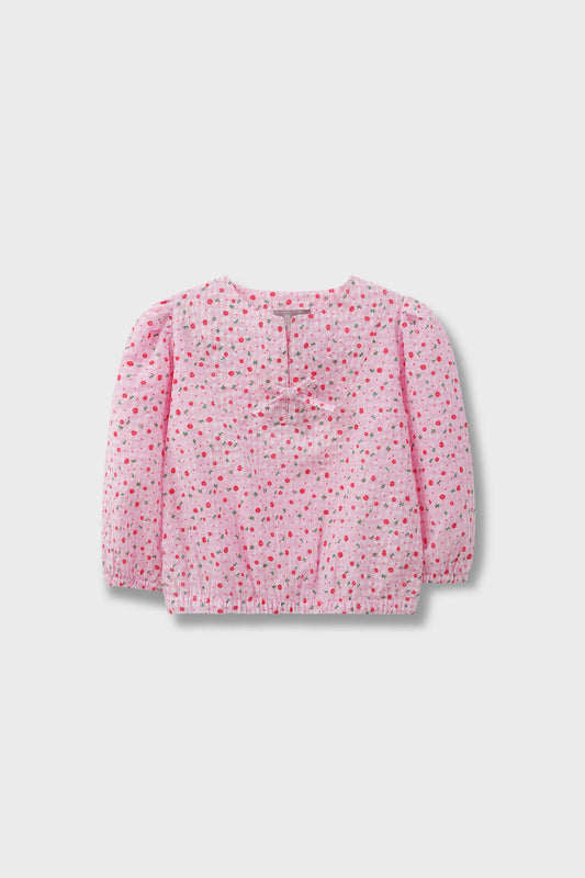 Cherry Floral Cotton Top