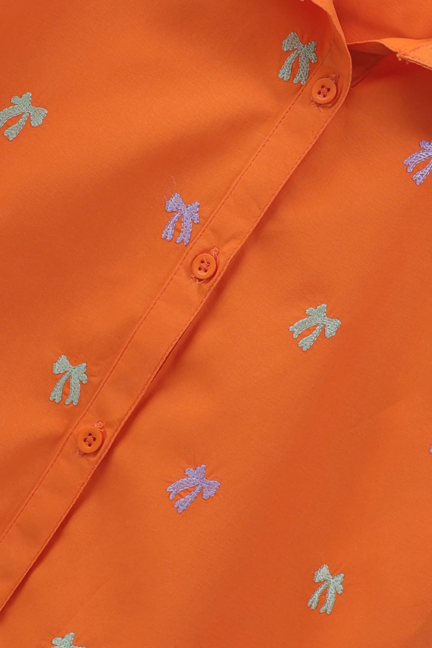 Bow Embroidered Orange Top