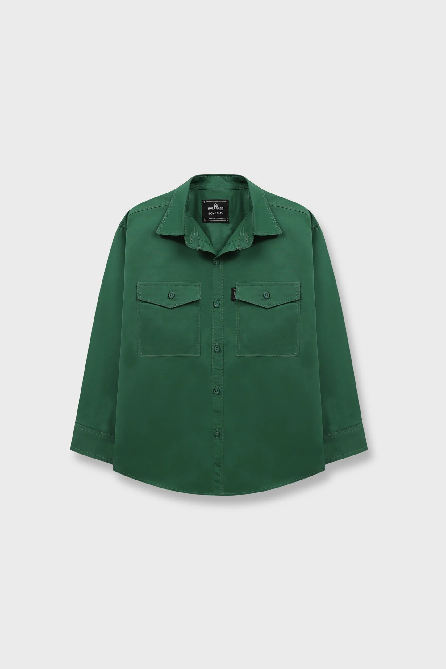 Boys Forest Green Cotton Shirt