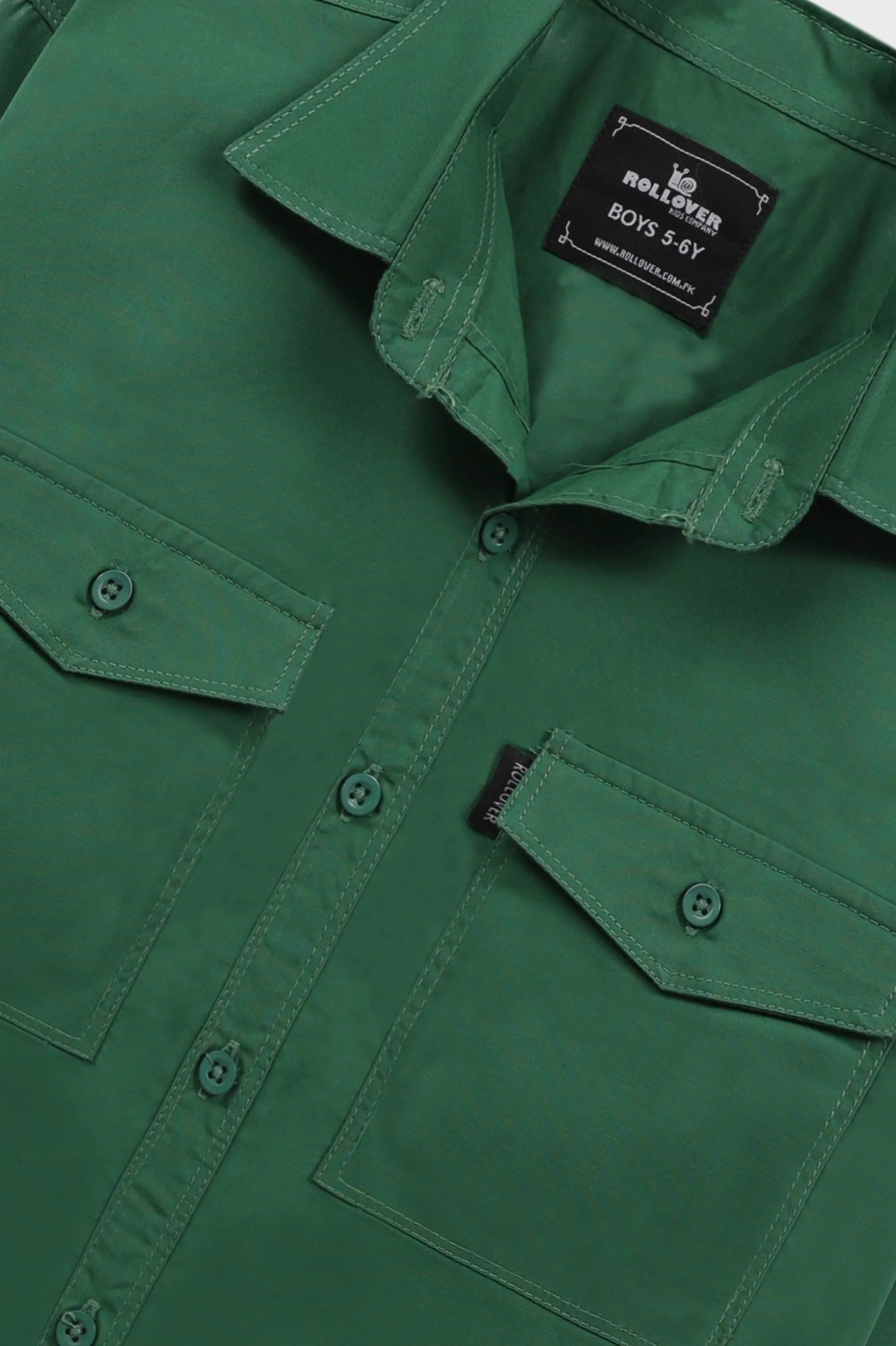 Boys Forest Green Cotton Shirt