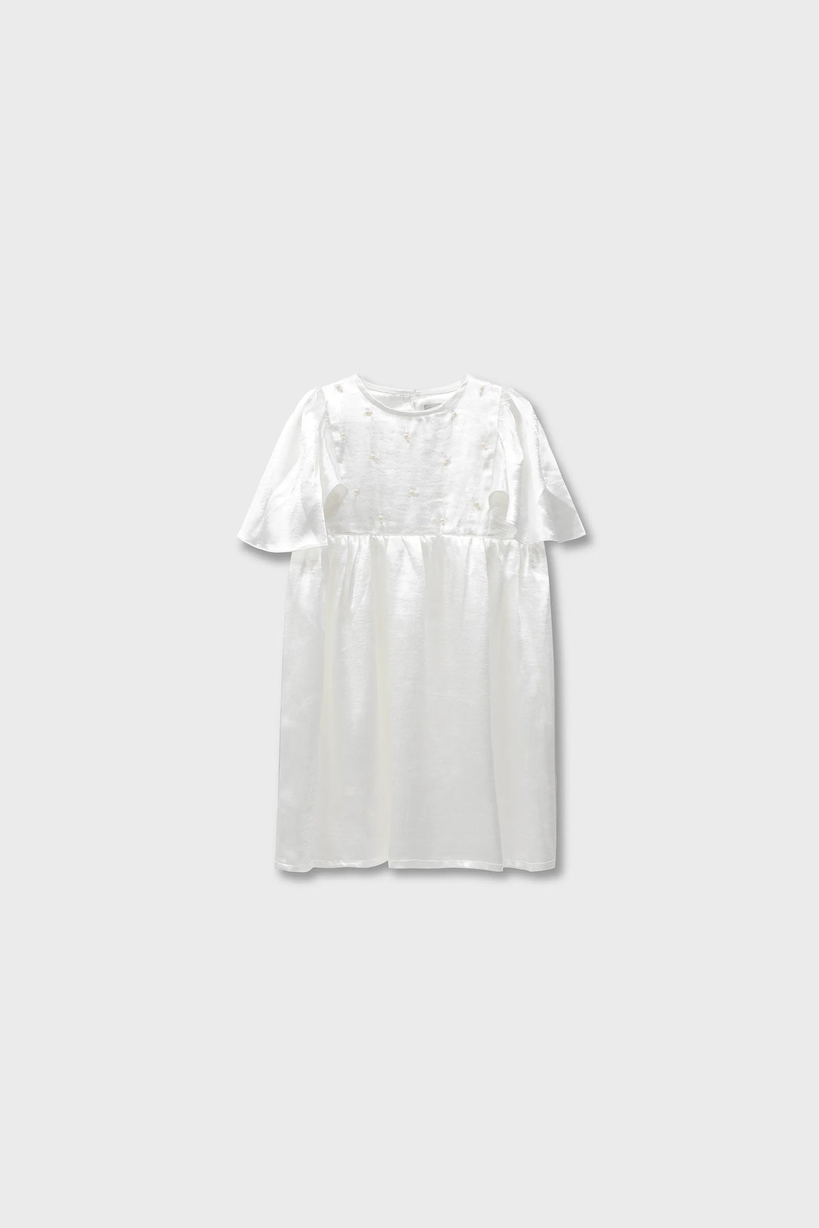 Luxe Pearl White Silk Dress