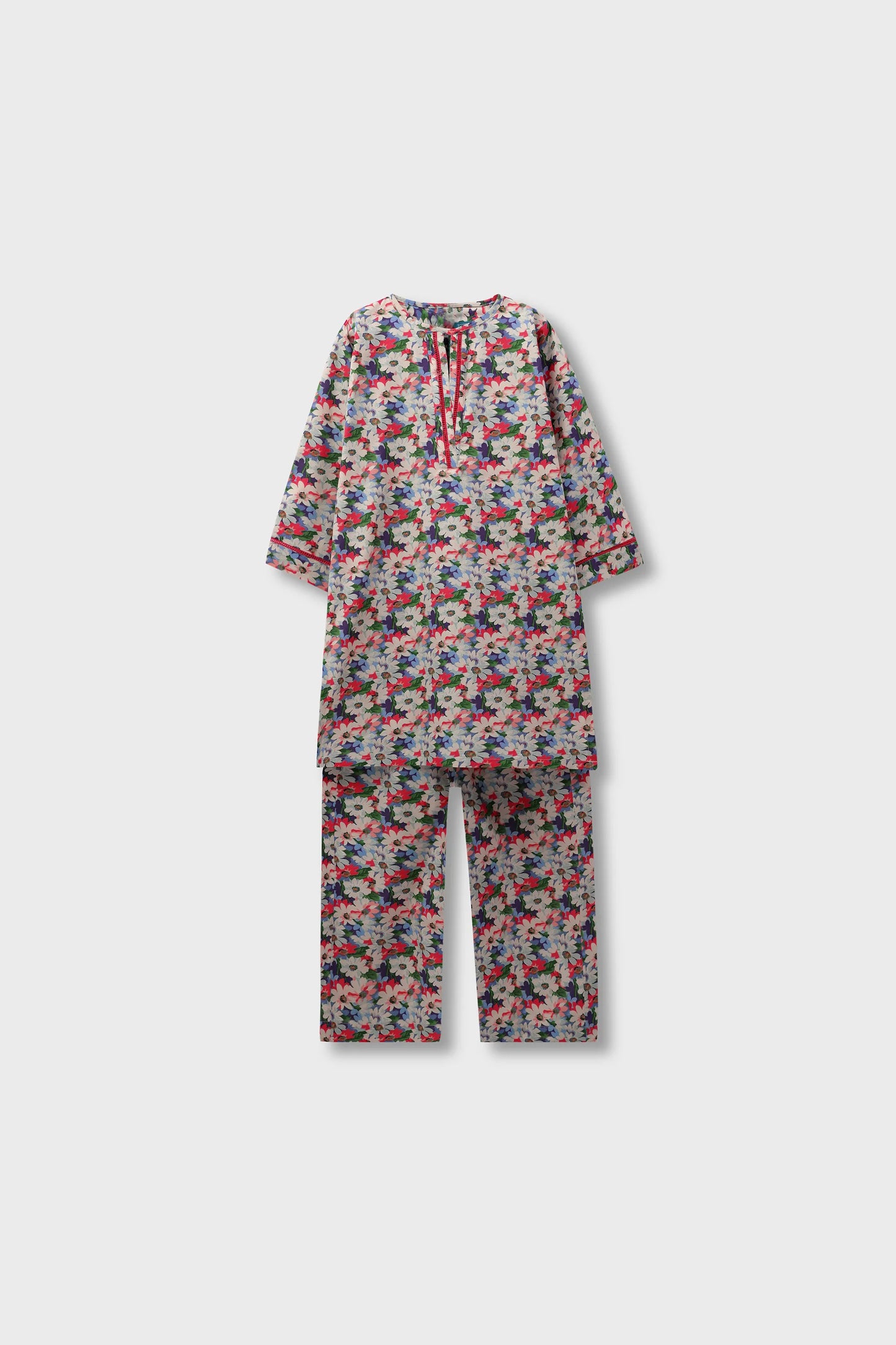 Multicolor Floral Printed Cotton Kurta Set