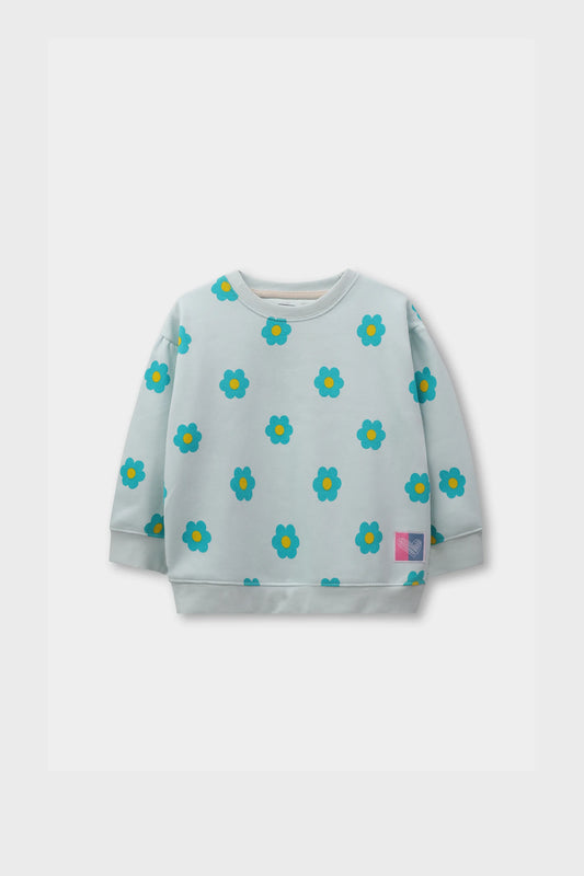 Girls Daisy Puff Sweatshirt