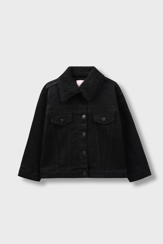 Girls Core Black Twill Jacket