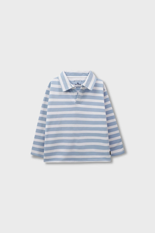 Boys Blue Striped Polo