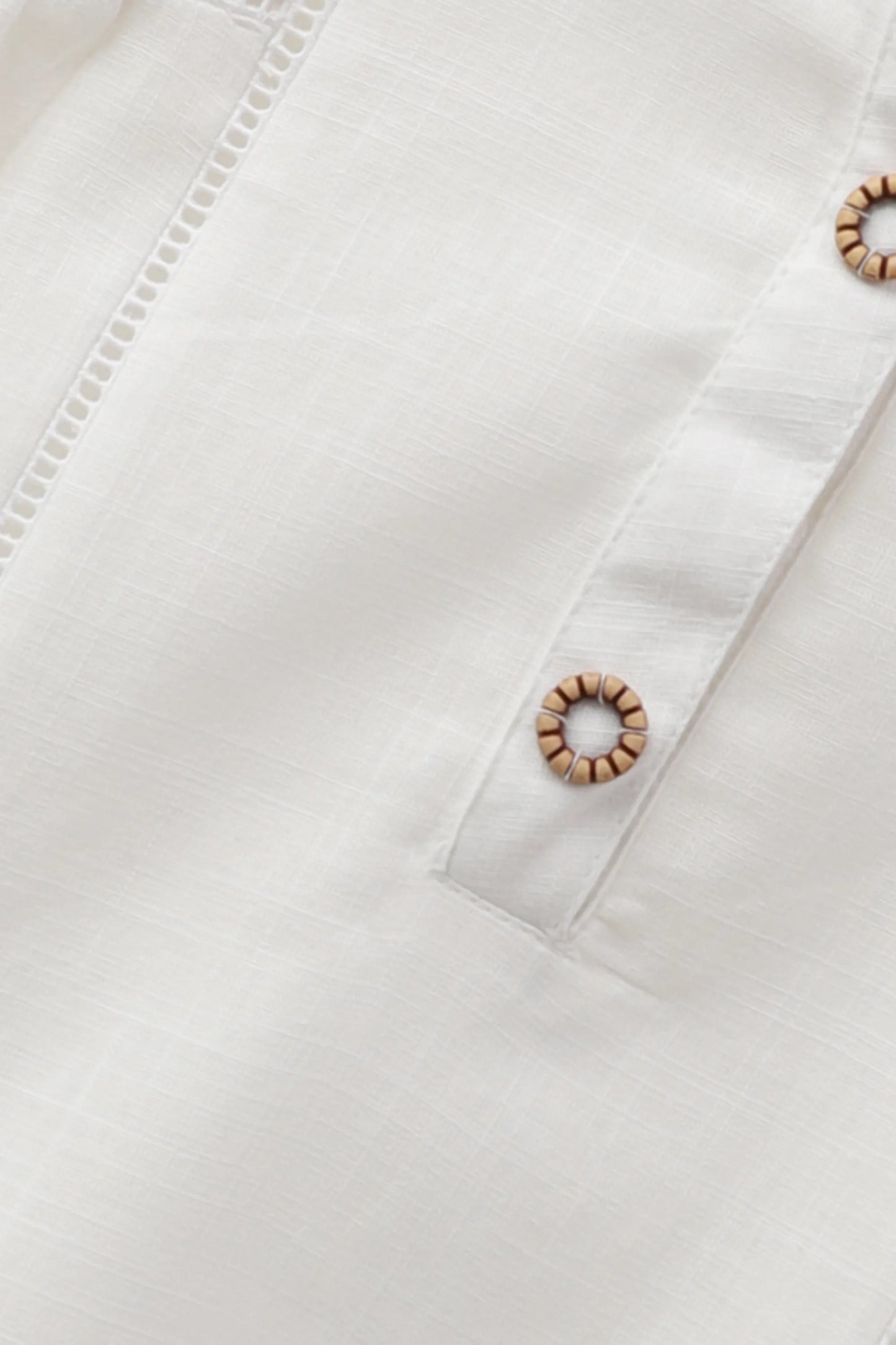 White Textured Cotton Top