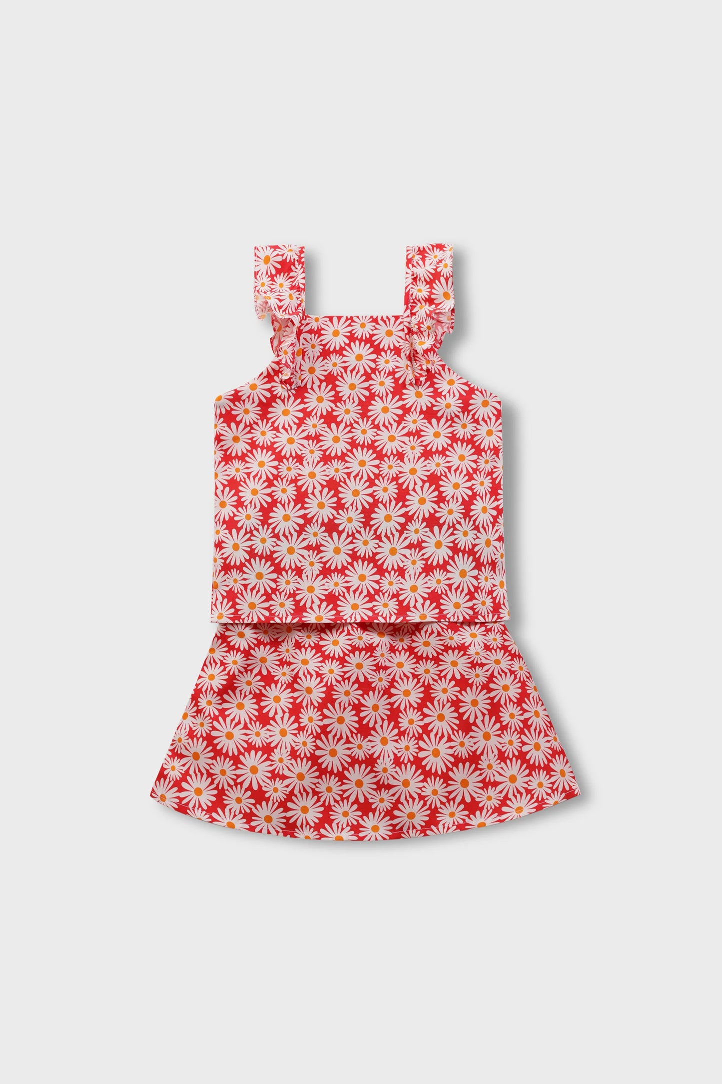 Red Daisy Cotton Co-Ord Set
