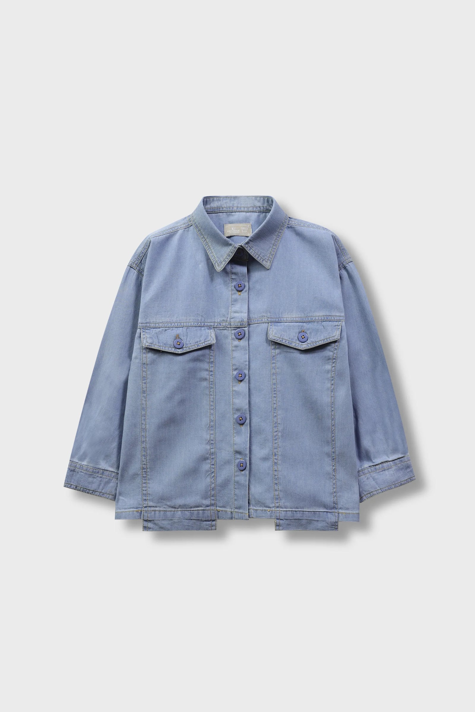 Sky Solid Denim Top