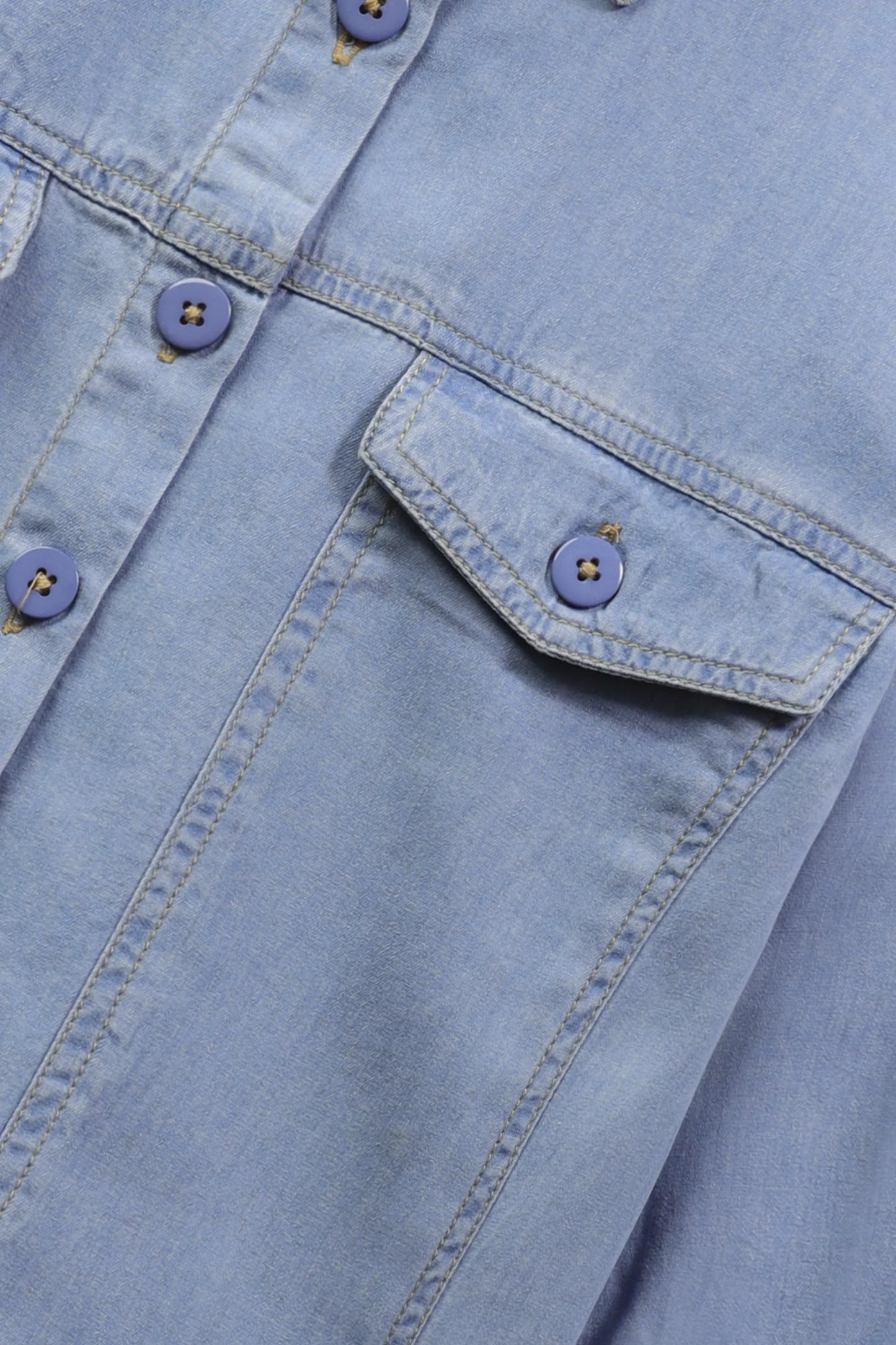 Sky Solid Denim Top