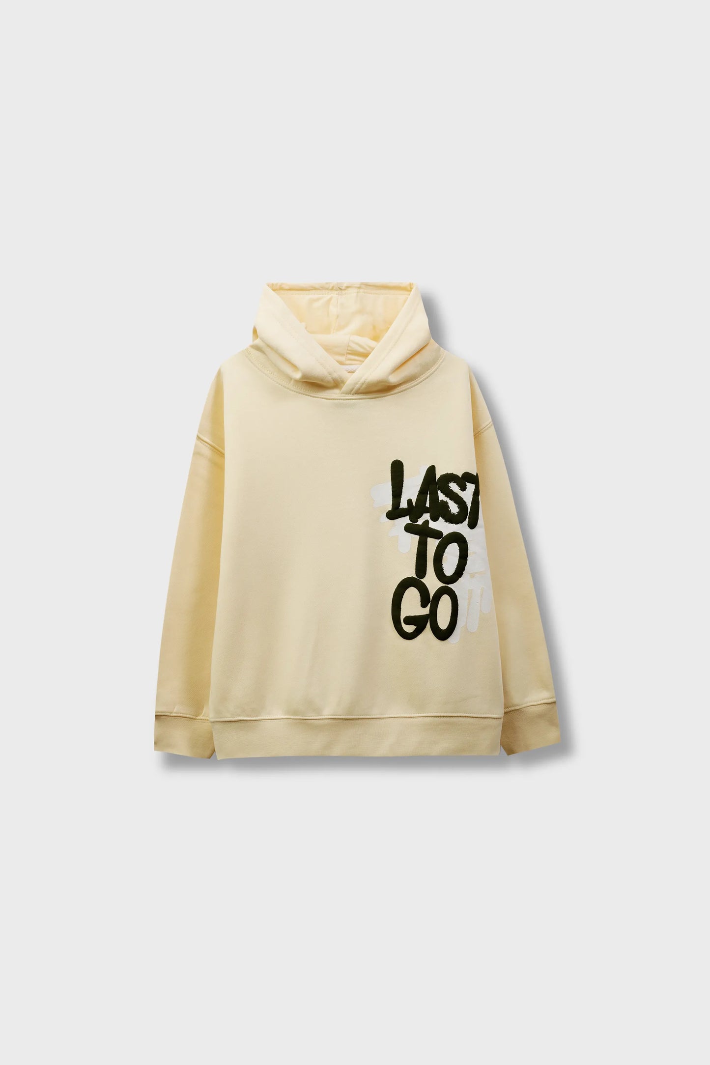 Boys Pale Yellow Graphic Fleece Hoodie
