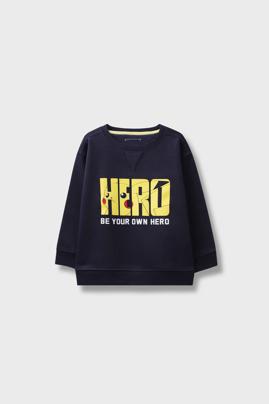 Boys Navy “HERO” Fleece Sweatshirt