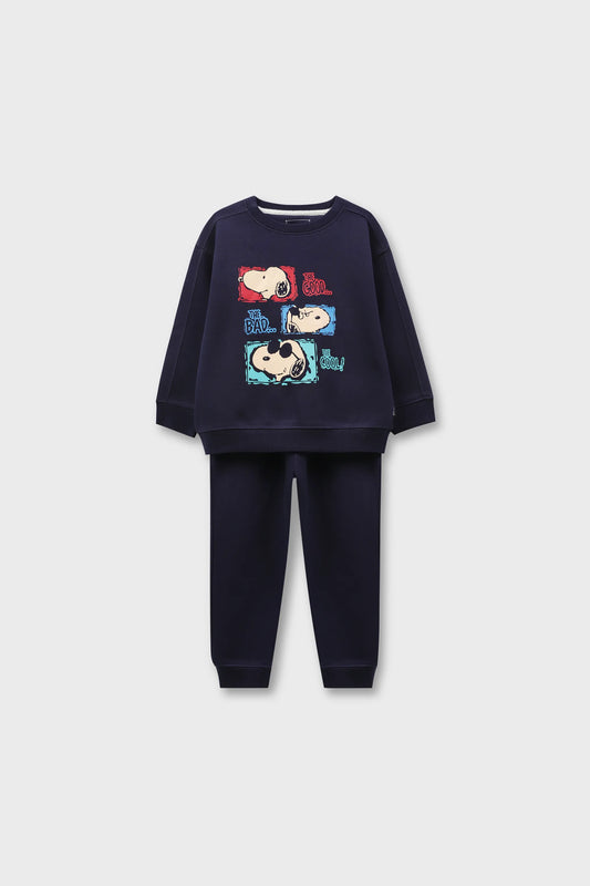 Navy Fleece Boys Graphic Co-Ord Set