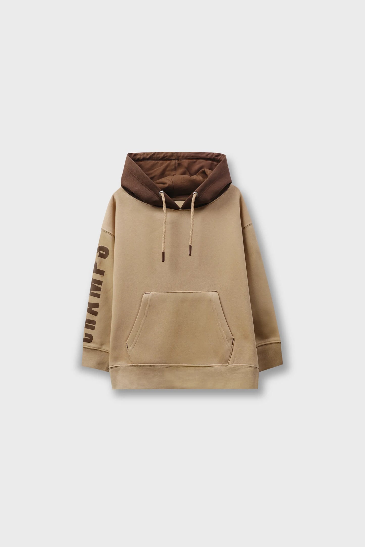 Boys Beige & Brown Fleece Hoodie