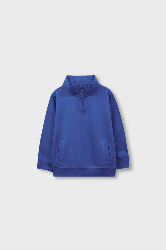 Boys Royal Blue Half-Zip Hoodie