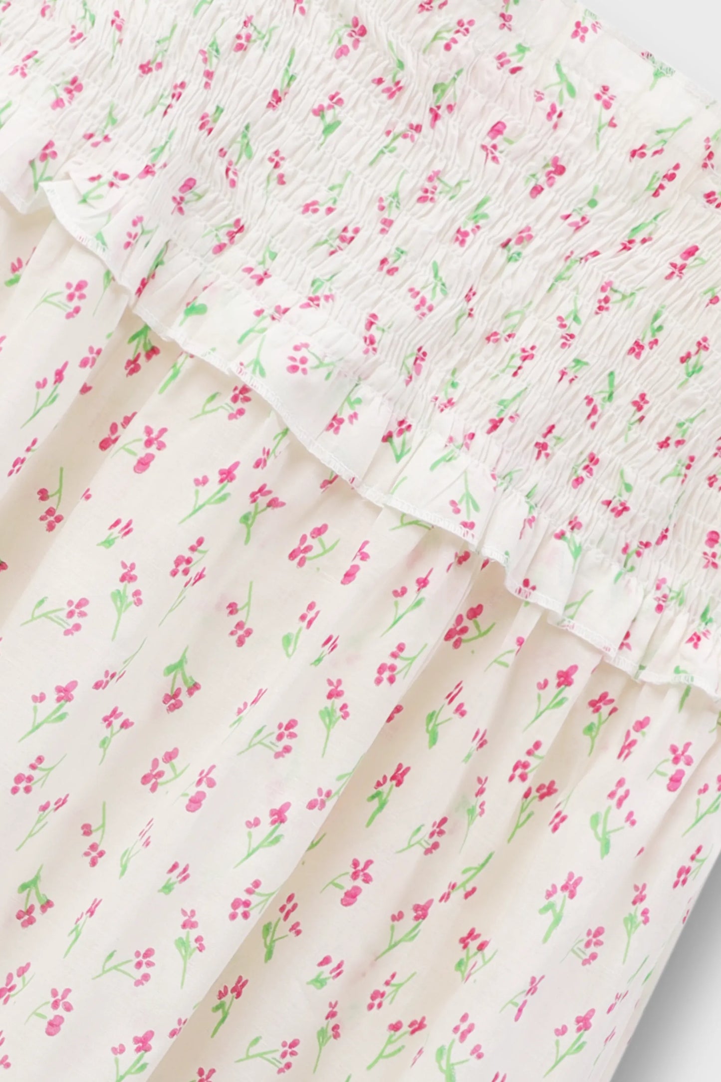 Tiny Florals Smocked Cotton Dress