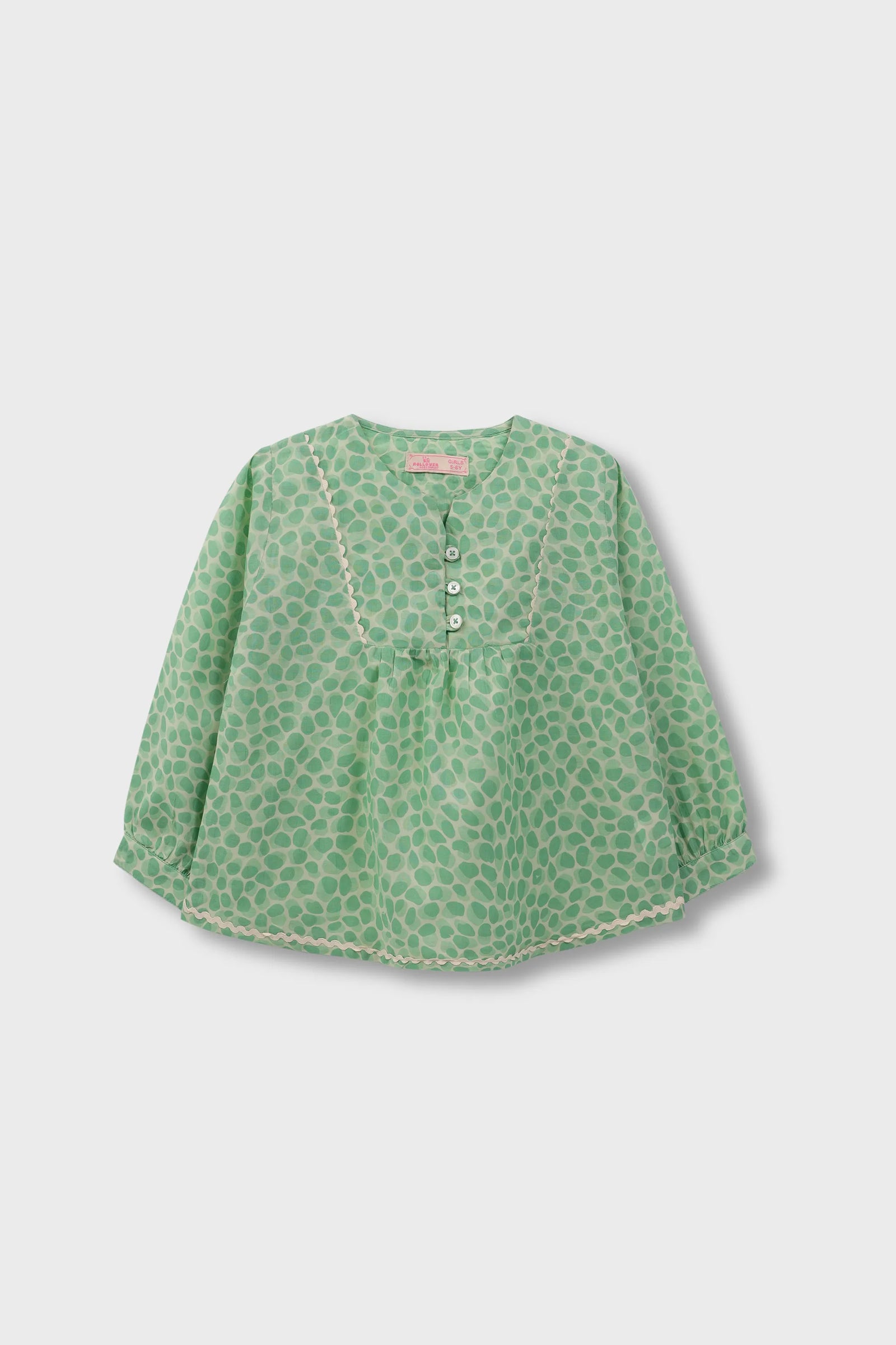 Green Pebble Printed Cotton Top