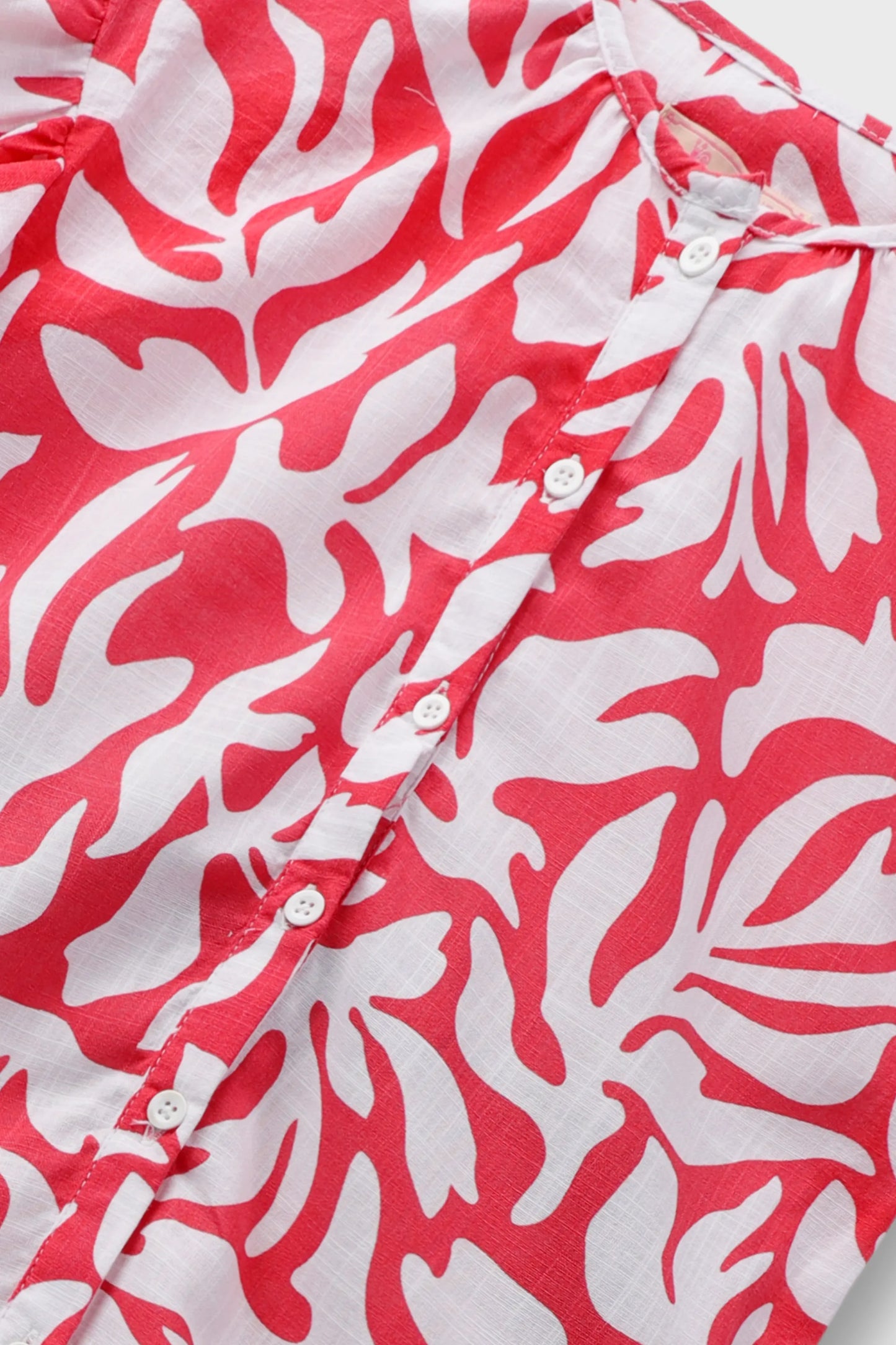 Girls Red Printed Cotton Co-ord Set