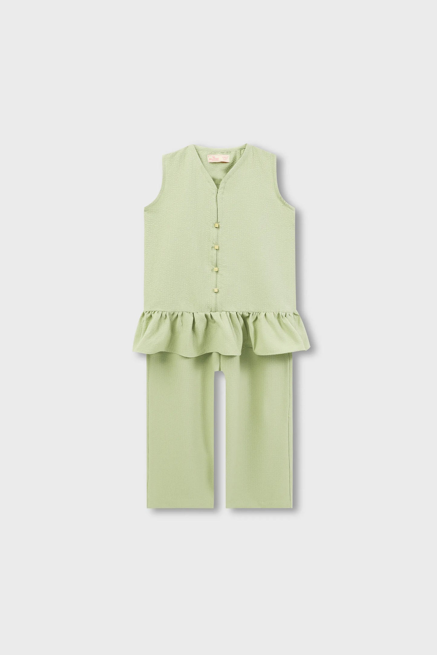 Girls’ Green Ruffled Mouzal Co-Ord Set