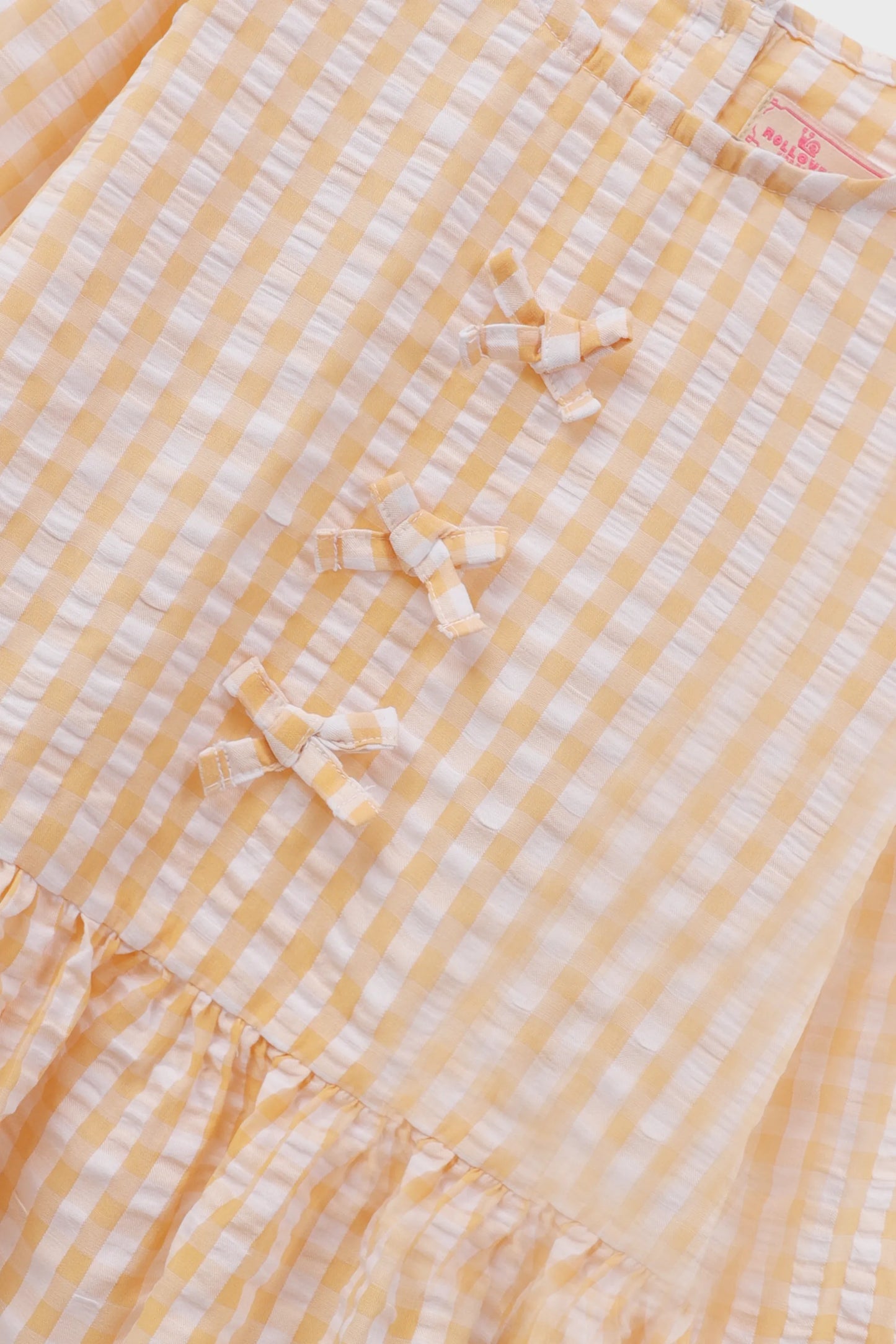 Yellow Checkered Peplum Cotton Top