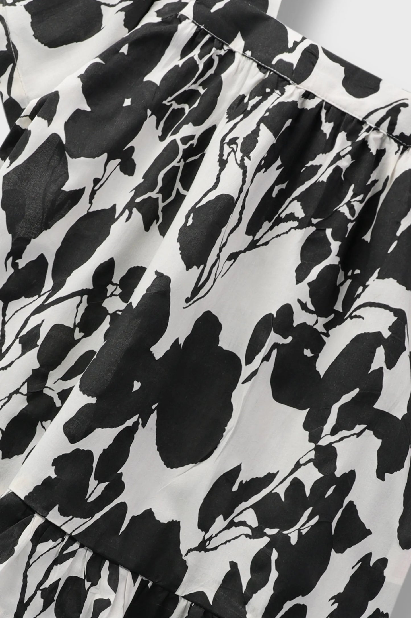 Girls Black Leaf Printed Co-ord Set