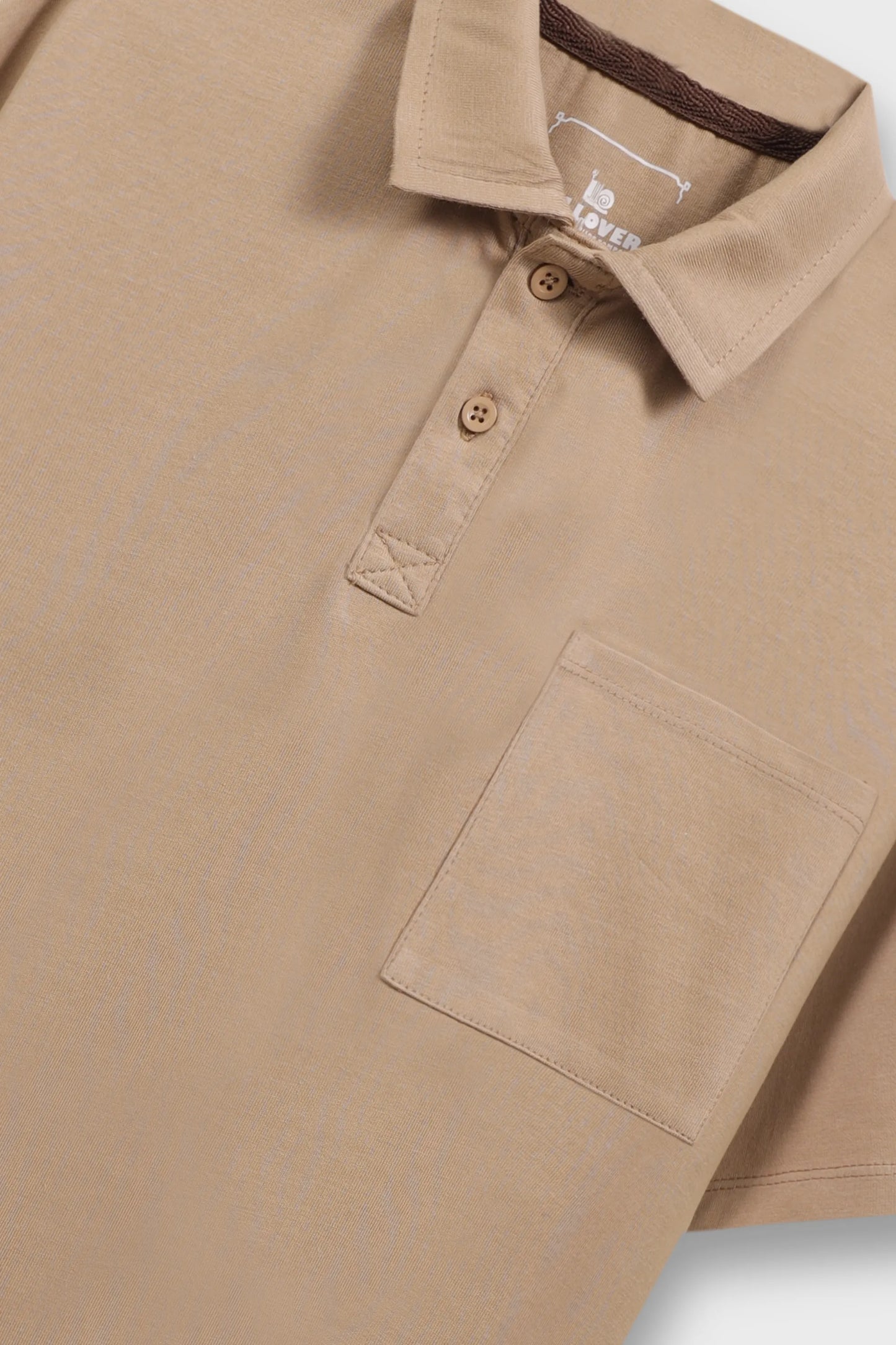 Boys Solid Beige Jersey Co-ord Set