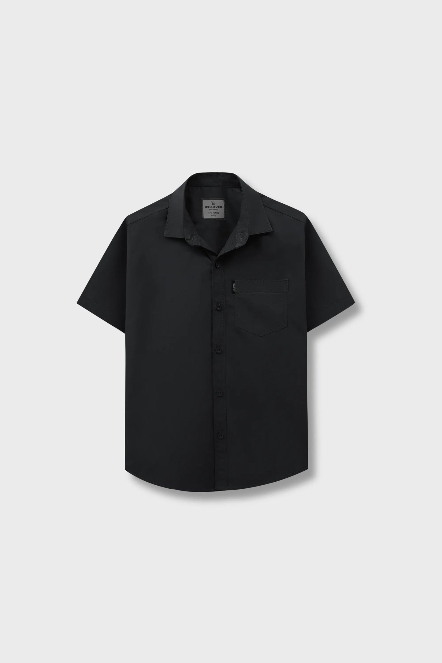 Deep Black Classic Boys’ Cotton Shirt